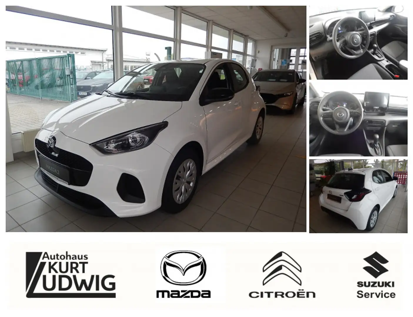 Mazda 2 Hybrid 5HB 1.5L Hybrid VVT-i 116 CVT FWD Prime-Lin Weiß - 1