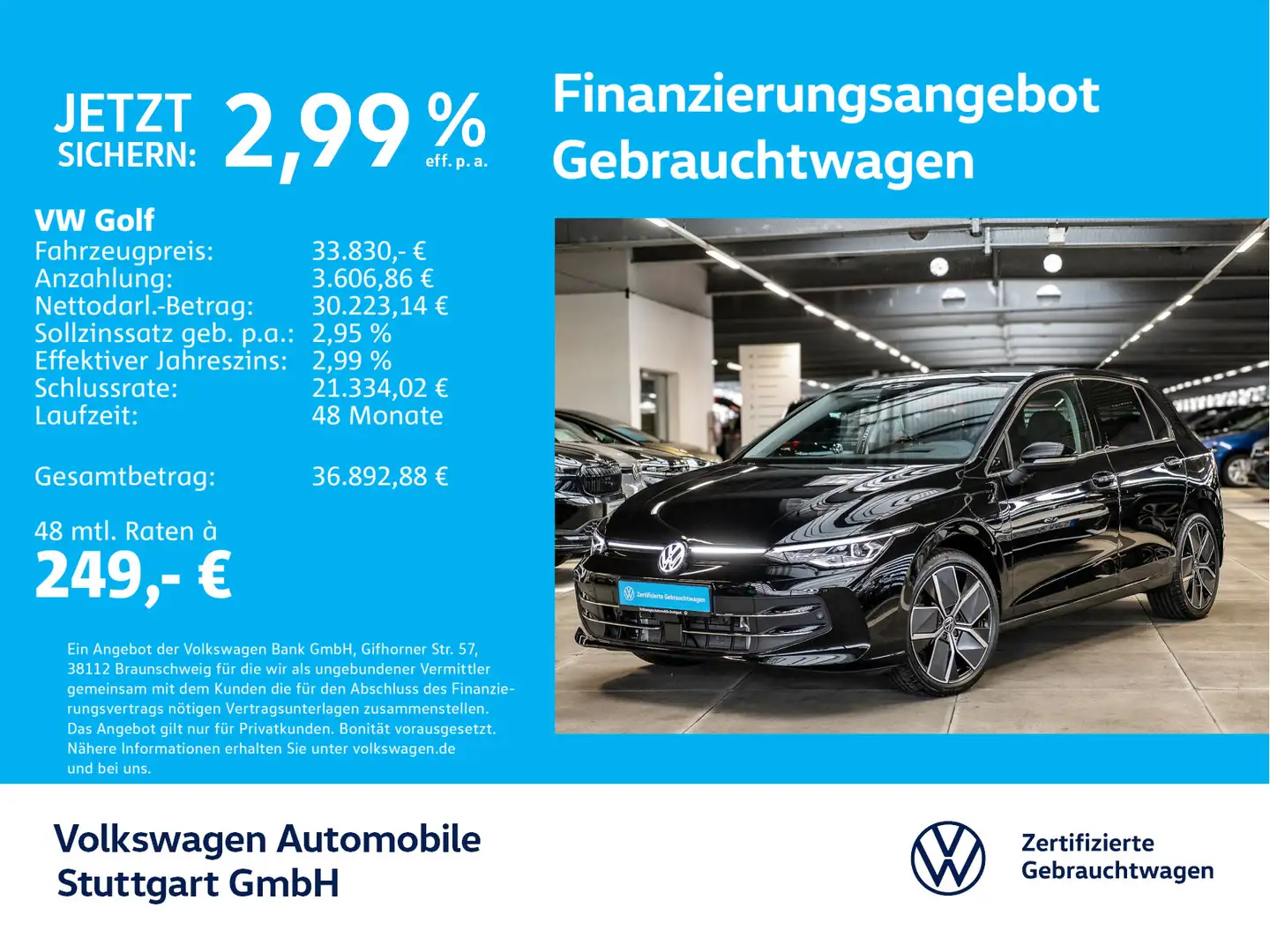 Volkswagen Golf 8 Style Hybrid 1.5 TSI DSG Navi AHK Kamera Schwarz - 1