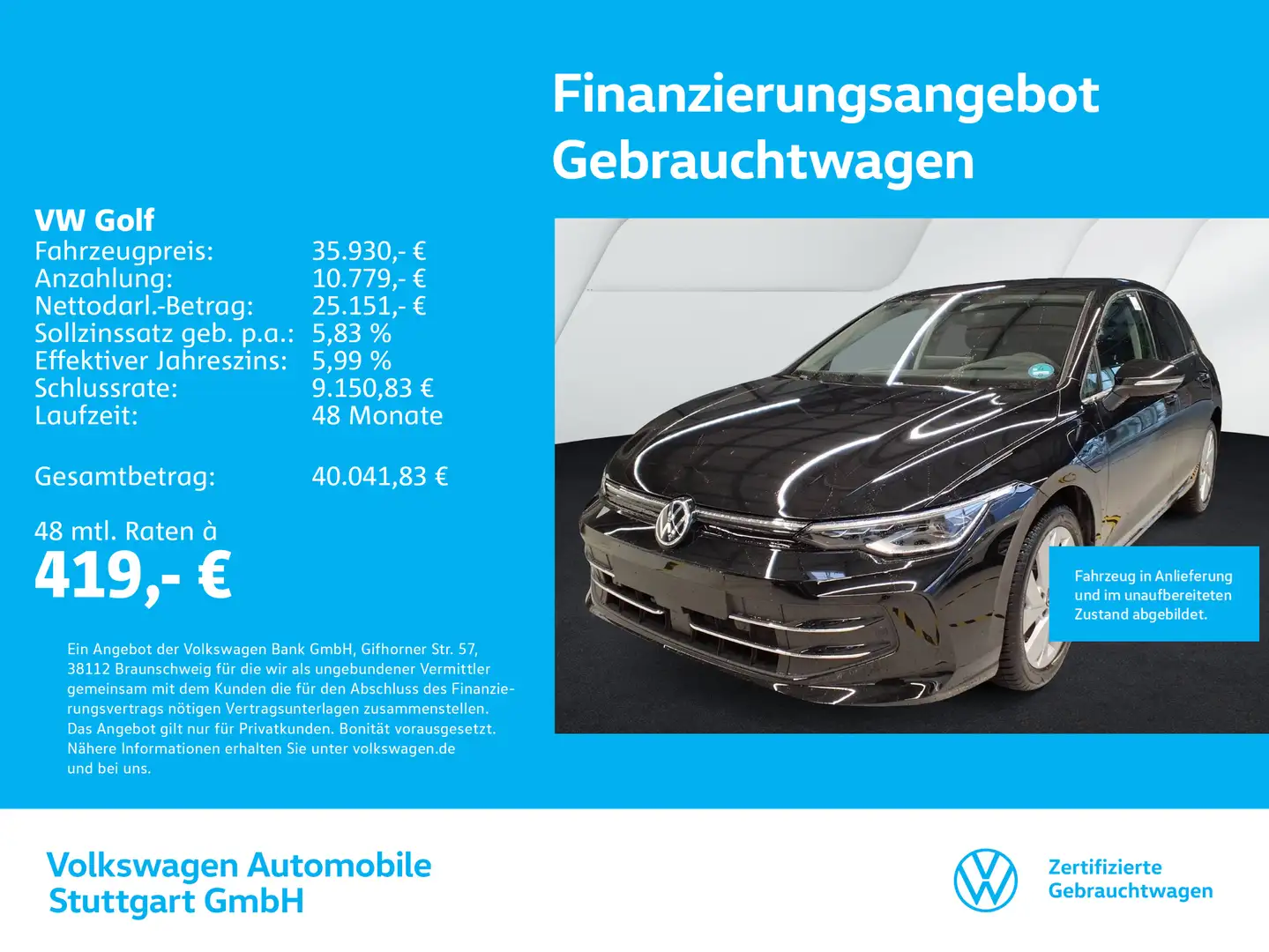 Volkswagen Golf Lim. Style 1.5 TSI 110kW Schwarz - 1