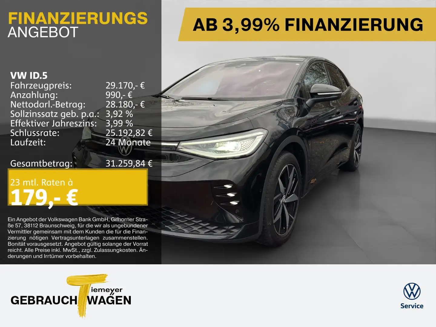 Volkswagen ID.5 GTX LM20 SPORTPAKET AHK PANO MATRIX NAVI+ Noir - 1