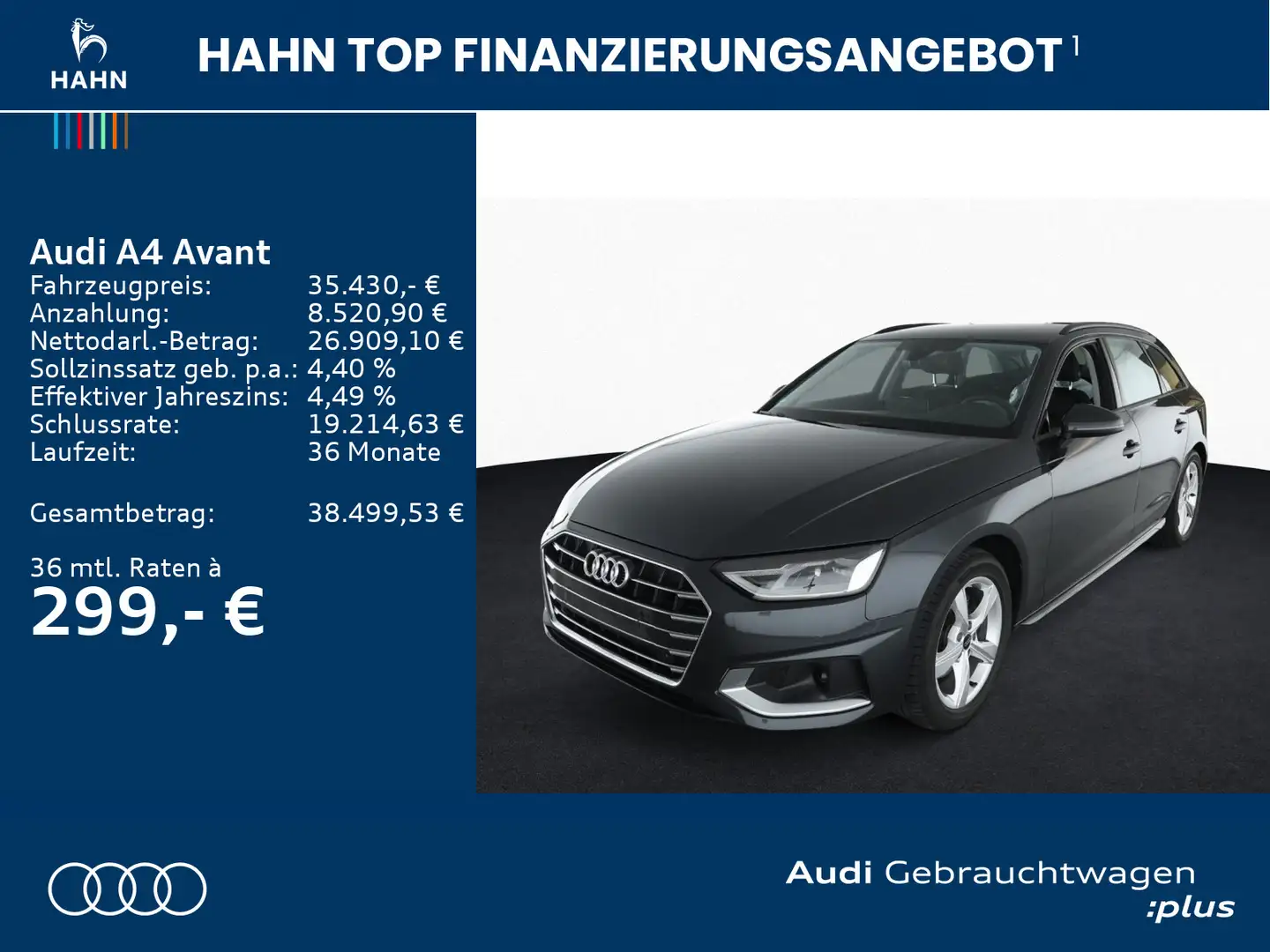 Audi A4 advanced 35TFSI S-trc LED Navi PDC Grau - 2