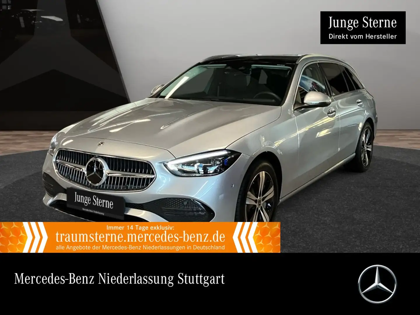 Mercedes-Benz C 300 de T AVANTG+PANO+AHK+BURMESTER+KEYLESS+9G Silber - 1