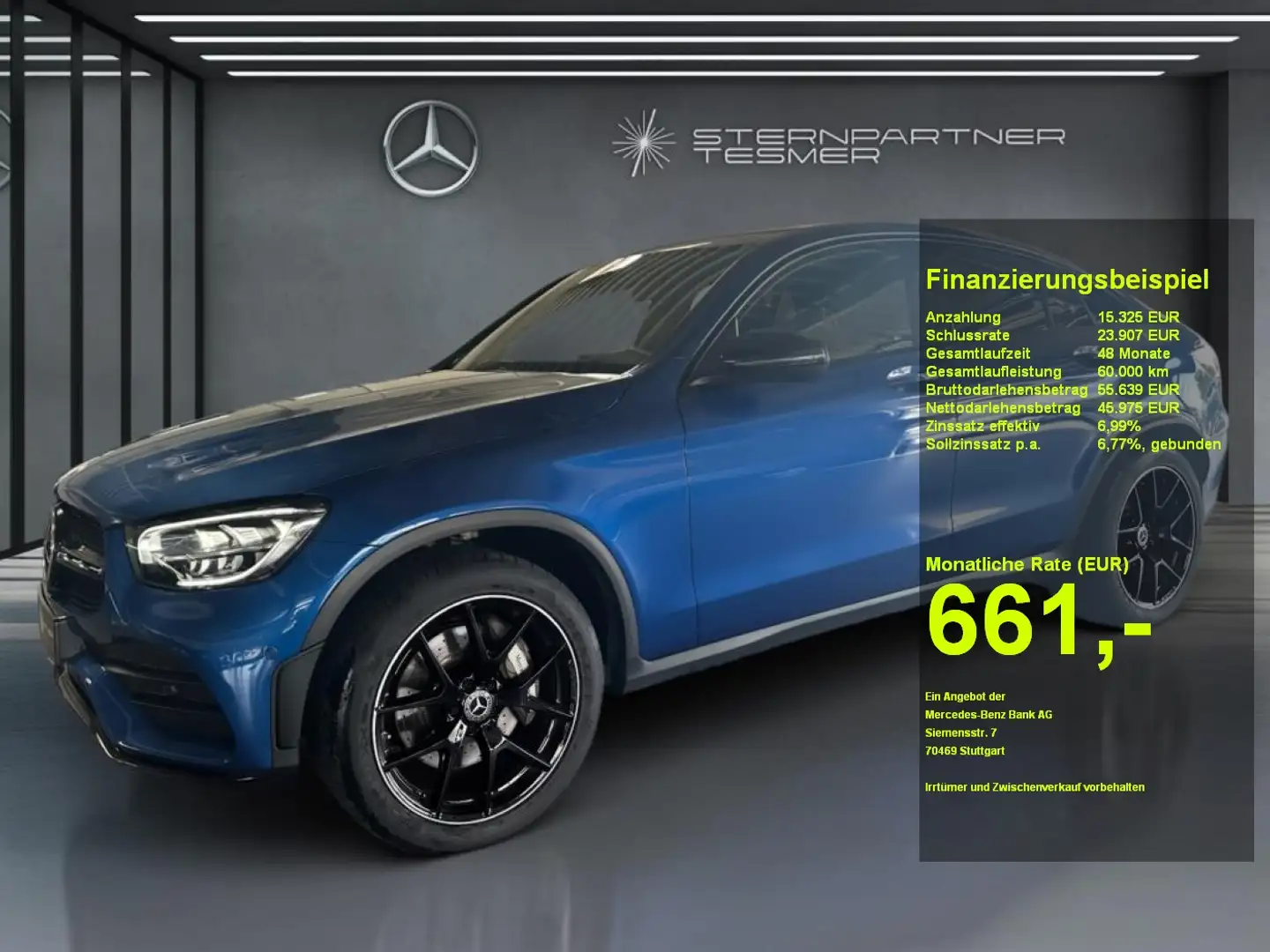 Mercedes-Benz GLC 400 d 4M +AMG+Night+MBUX+StHz+SDach+KAMERA Azul - 1