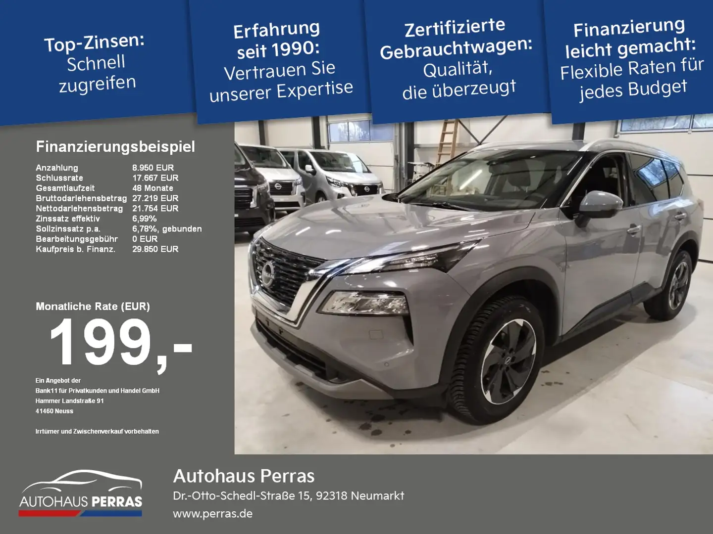 Nissan X-Trail 1.5 VC-T MHEV Xtronic N-Connecta ACC+LED+Navi+LM Grau - 1