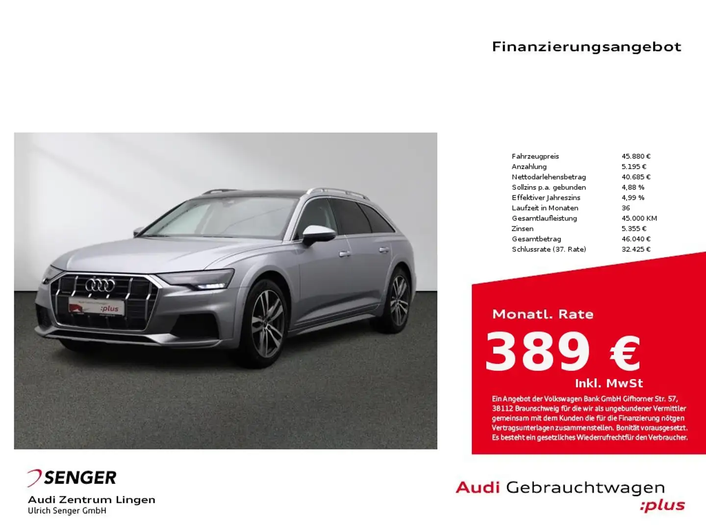 Audi A6 allroad quattro 40 TDI MMI LED Pano AHK Silber - 1