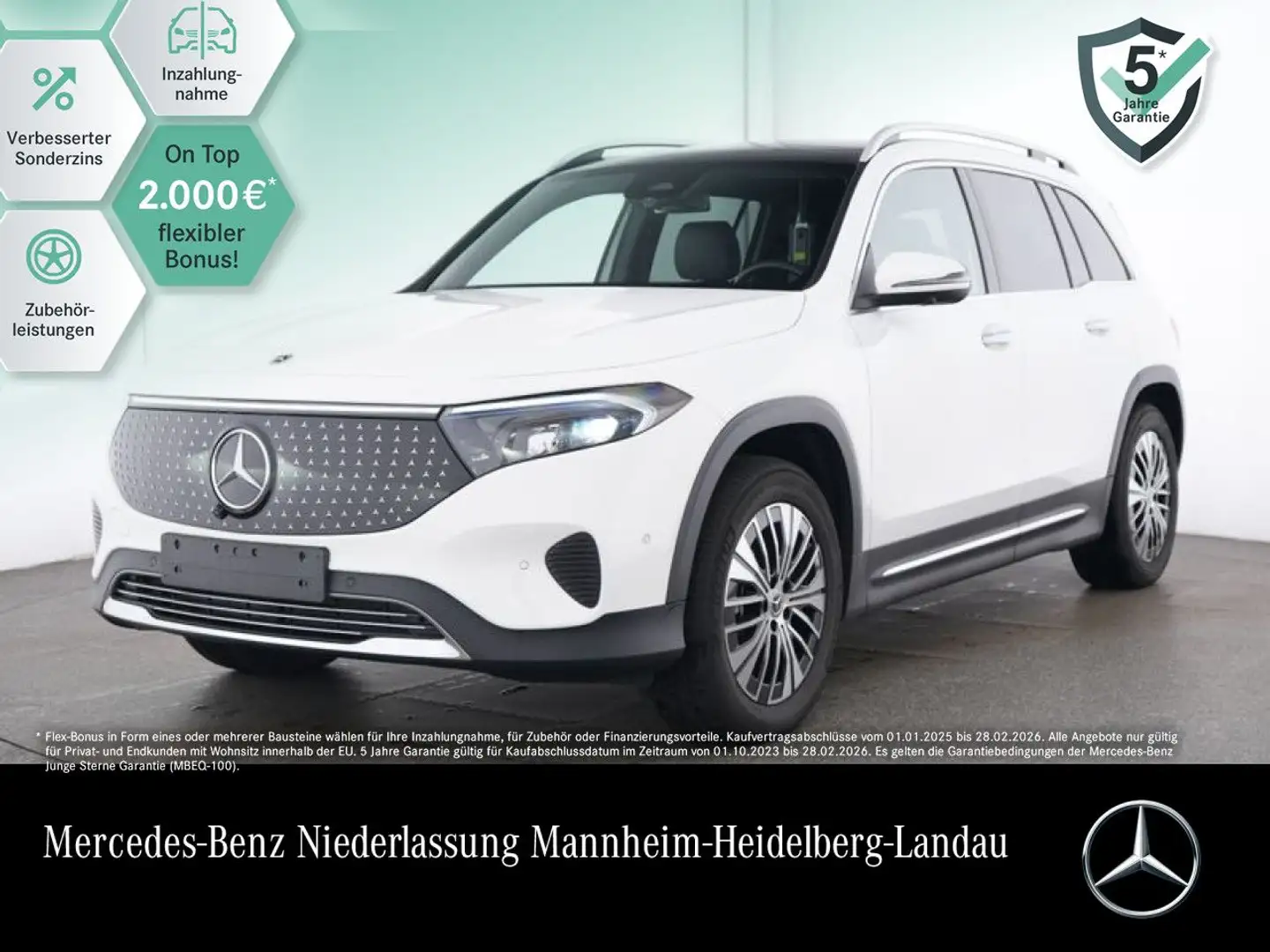 Mercedes-Benz EQB 300 4M ELECTRICART+PLUS-PAKET+AHK+PANO+360 Weiß - 1