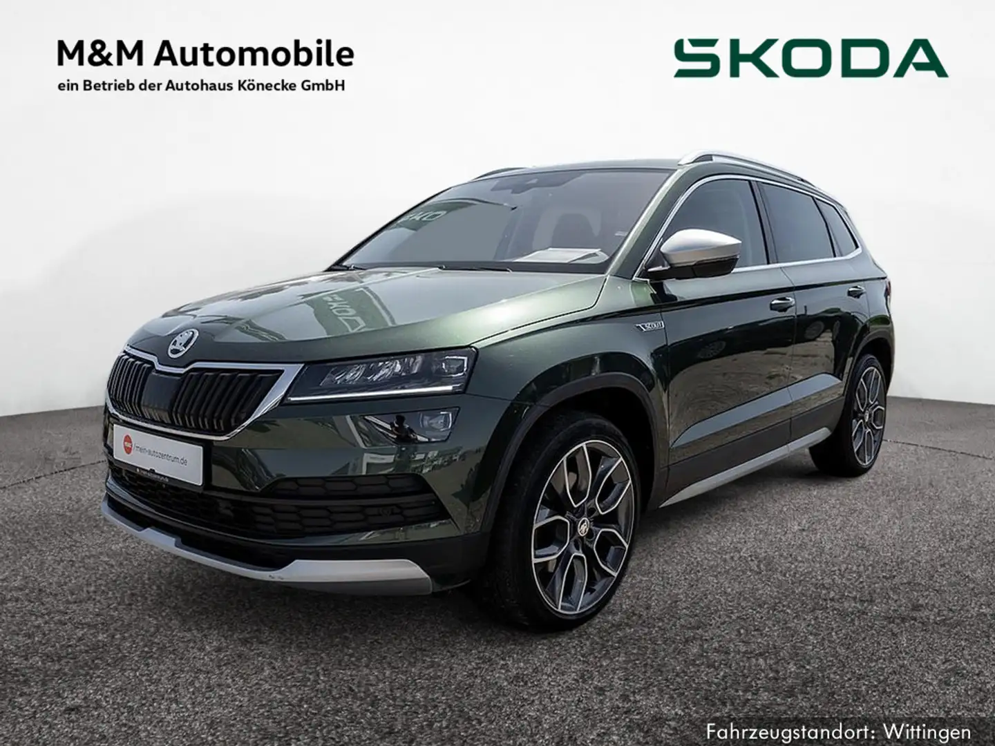 Skoda Karoq 2.0 TDI DSG 4x4 Scout AHK Navi ACC LED Grün - 1