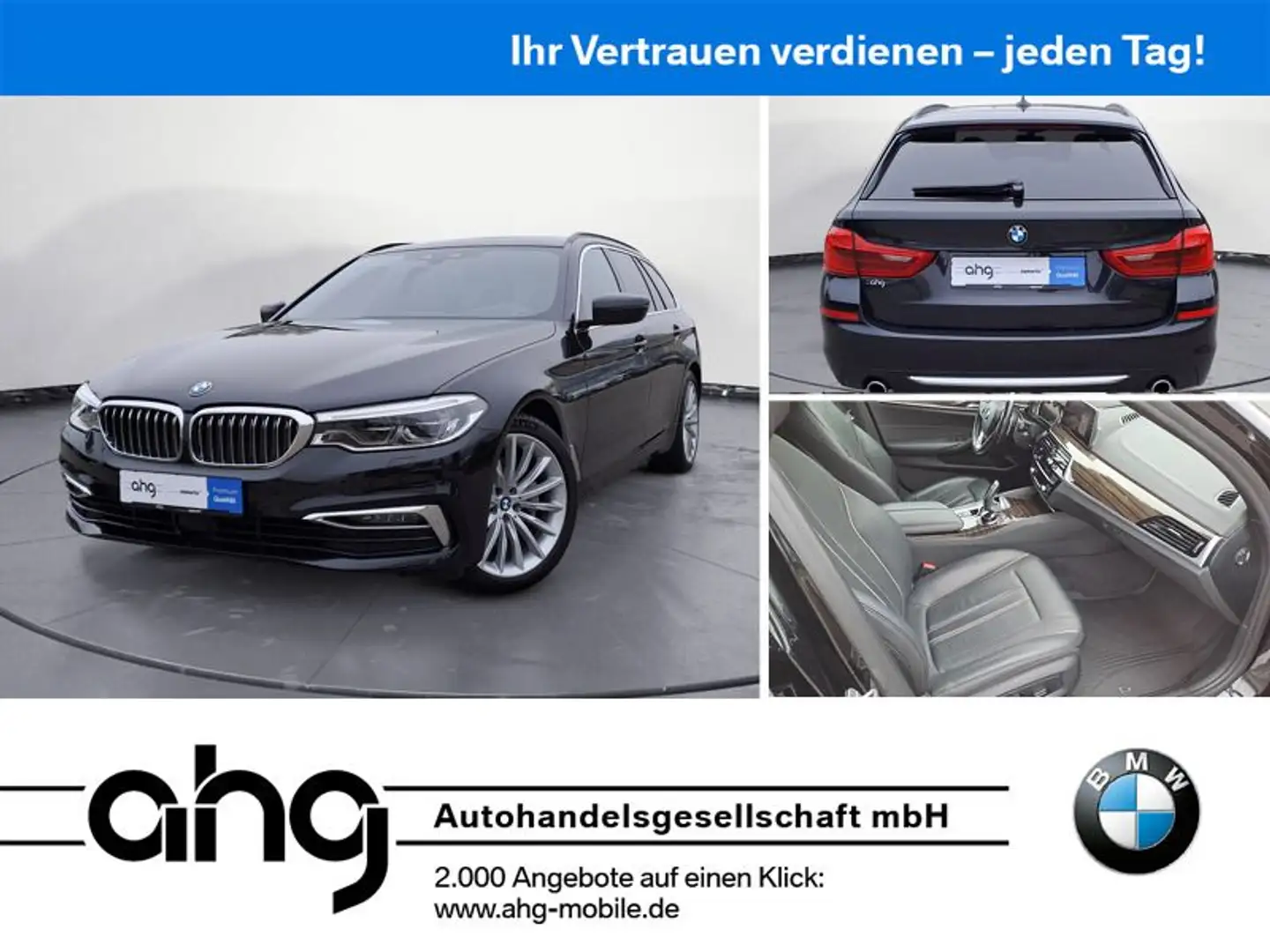 BMW 530 d xDrive Touring Luxury Line Navi ACC RFK Zwart - 1