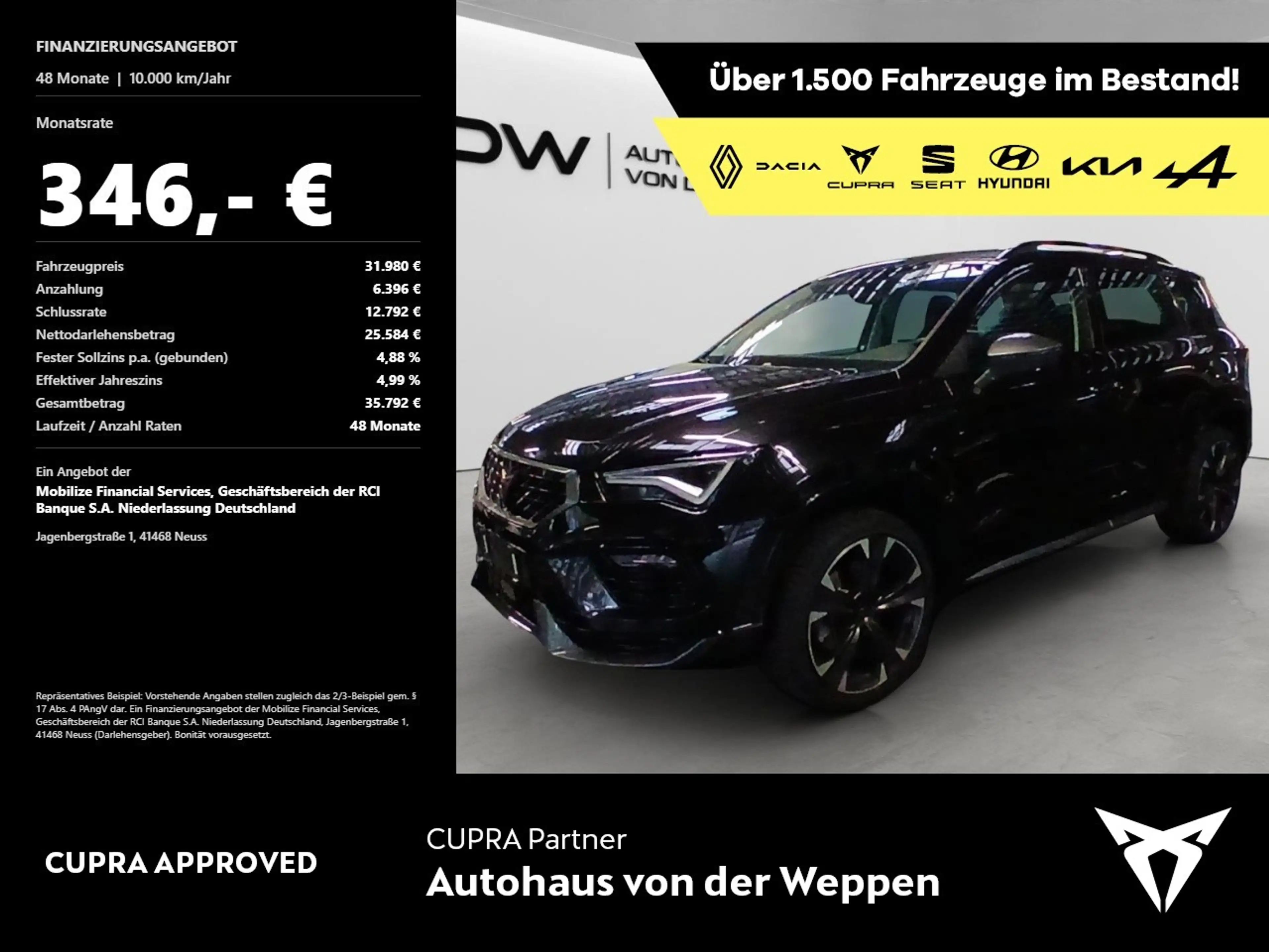 CUPRA Ateca 1.5 TSI Kamera, SHZ, ACC Klima Navi