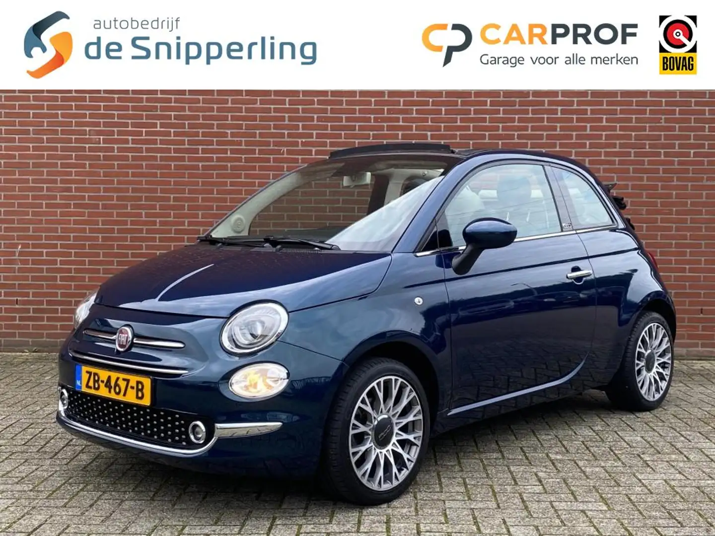 Fiat 500C 0.9 TWINAIR T LOUNGE NAVI PDC CRUISE 16-LMV Blauw - 1