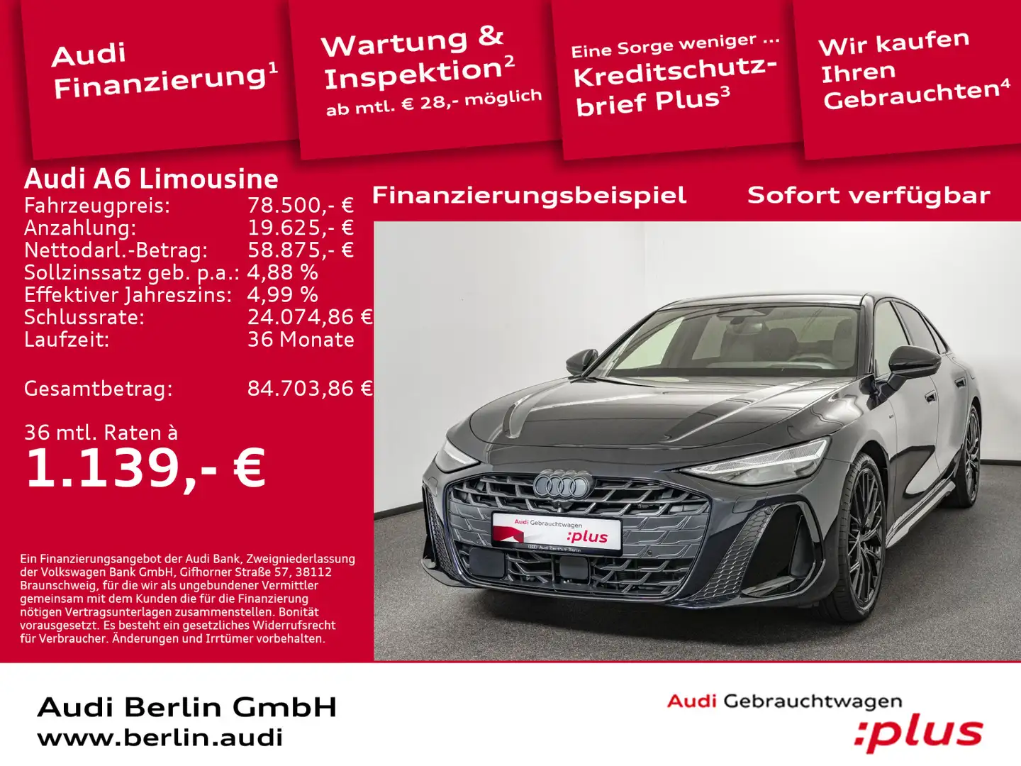 Audi A6 e-hybrid quattro S tronic Blau - 1