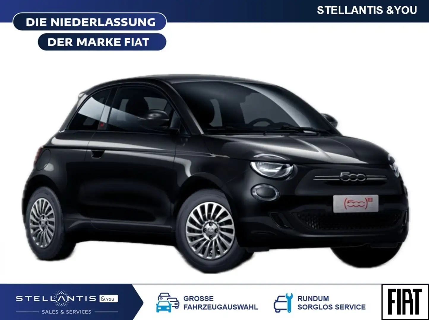 Fiat 500e 23,8kWh *sofort verfügbar* Schwarz - 1