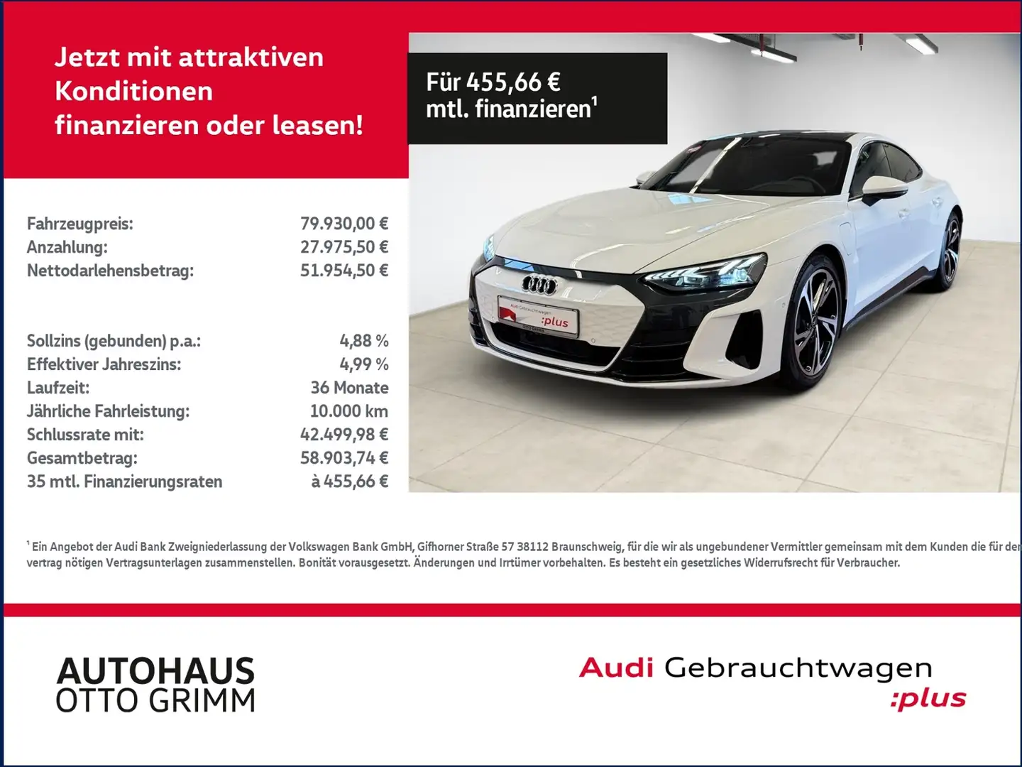 Audi e-tron GT quattro KLIMA NAVI LEDER ALU Weiß - 1