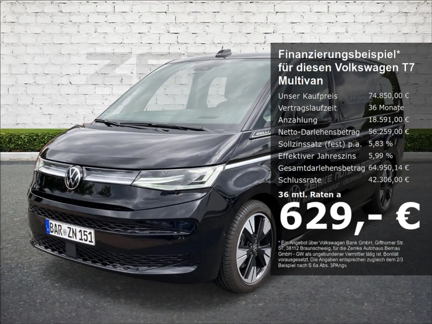 Volkswagen T7 Multivan Style TSI HeadUP lang Noir - 1