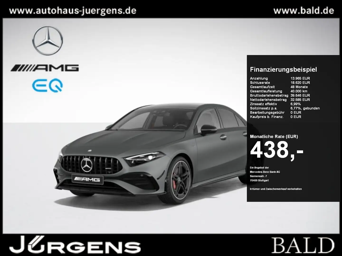 Mercedes-Benz A 35 AMG AMG A 35 4M Limo Pano/Burm/Night/MBeam/360/HUD Szary - 1