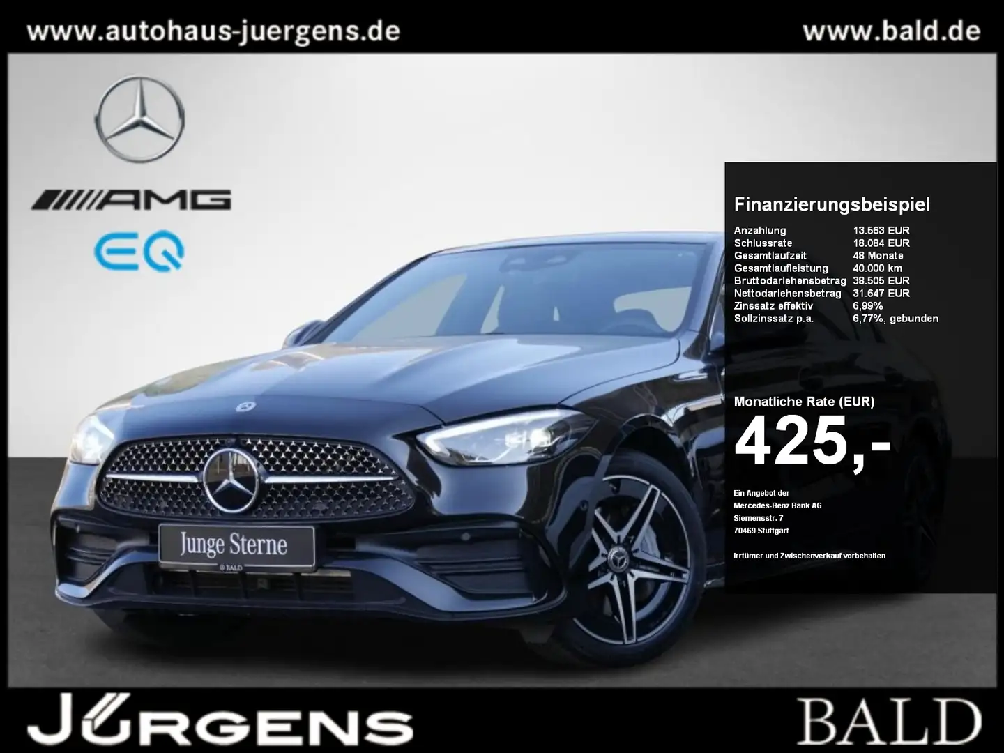 Mercedes-Benz C 300 e AMG/Wide/LED/Pano/AHK/Memory/Night/18" Czarny - 1