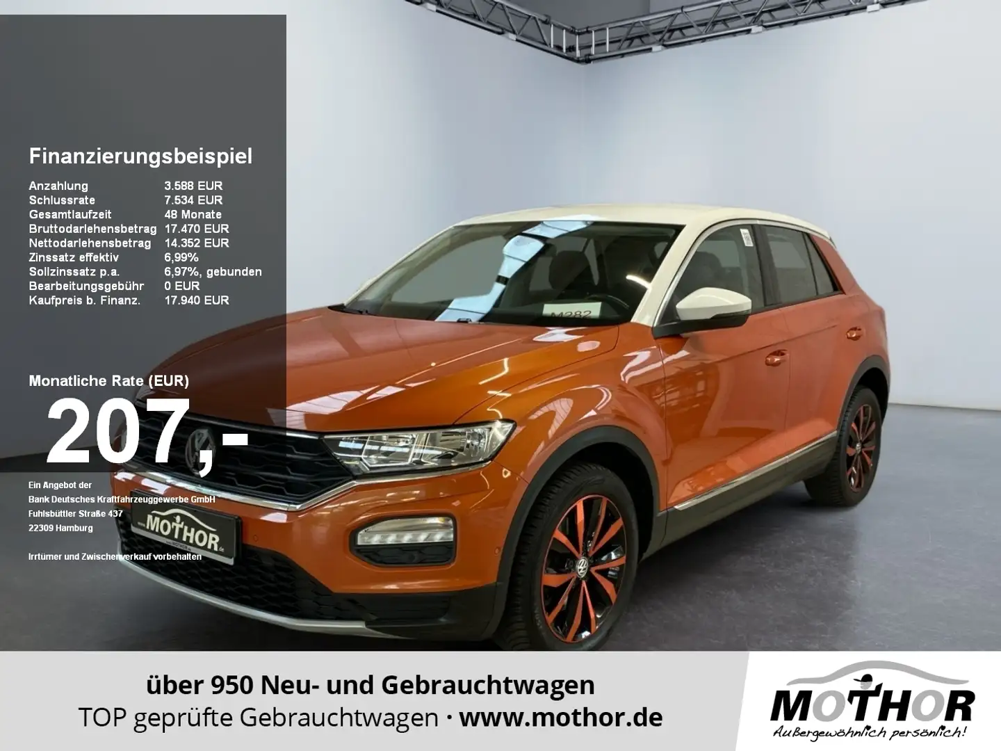 Volkswagen T-Roc Style 1.0 TSI ACC Sitzheizung Einparkhilfe Orange - 1
