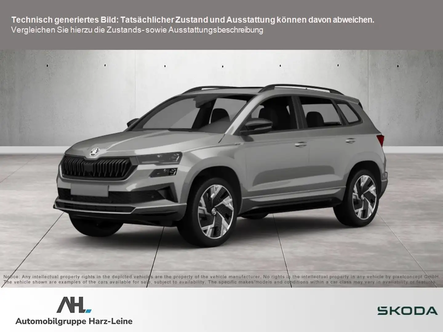 Skoda Karoq 2.0 TSI Sportline 4x4 DSG Matrix Navi AHK RFK Grijs - 1