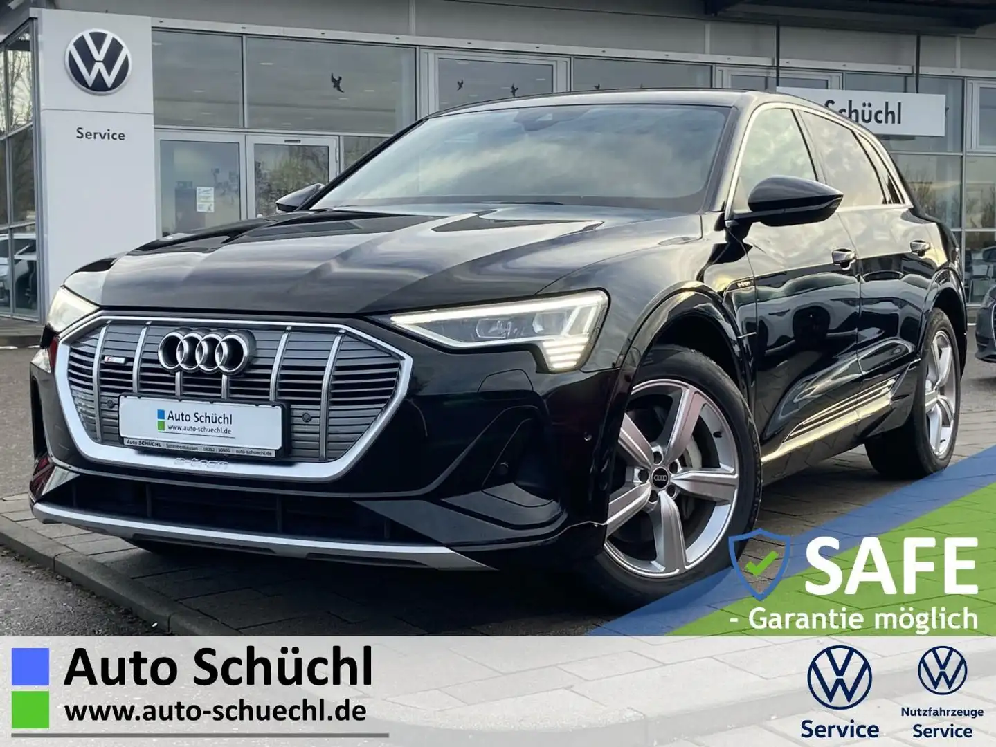 Audi e-tron 55 Quattro S-Line TEIL-LEDER+LUFTFEDERUNG Schwarz - 1