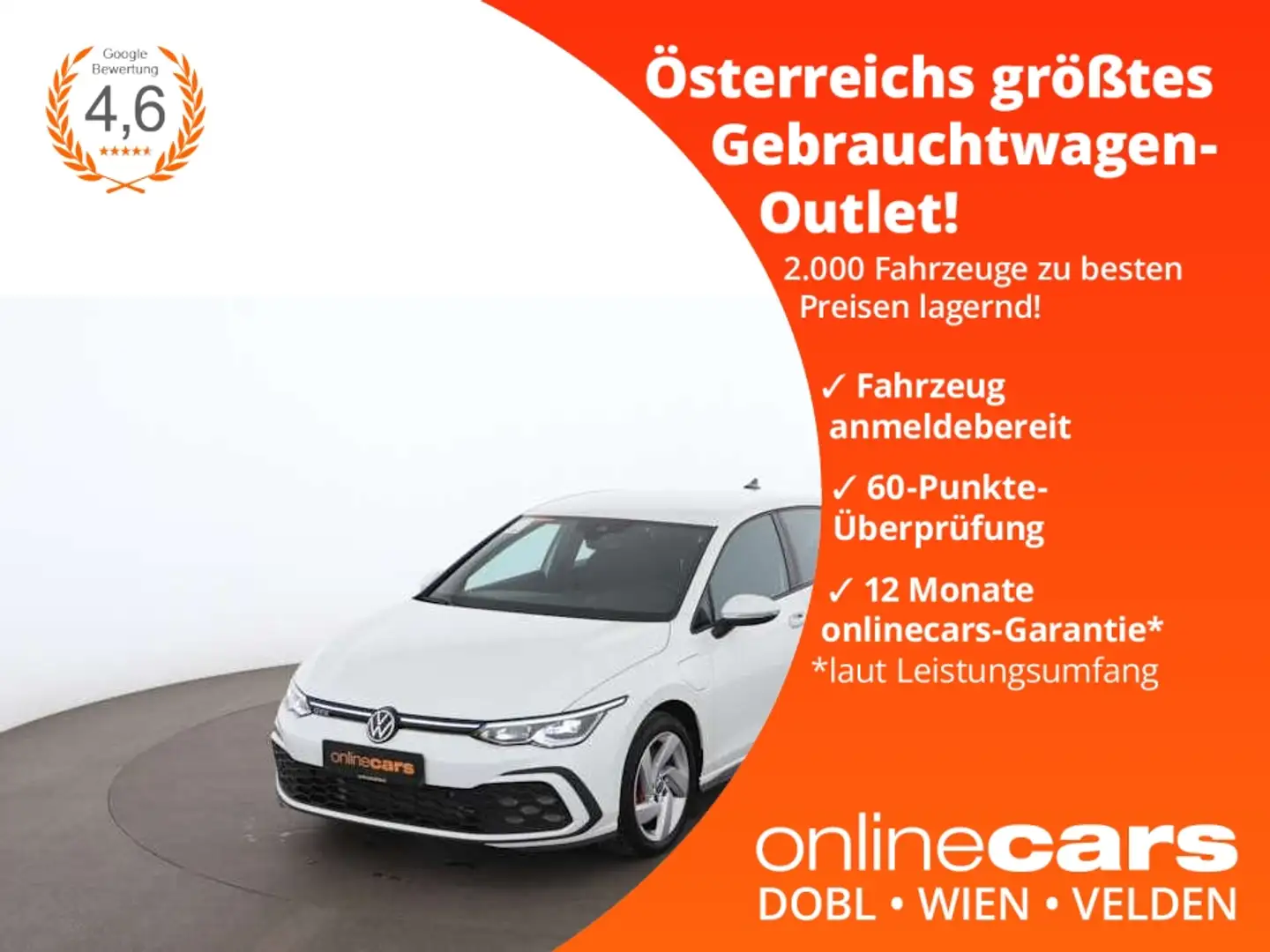 Volkswagen Golf VIII 1.4 GTE PHEV 150/245 Aut LED RADAR NAVI Weiß - 1