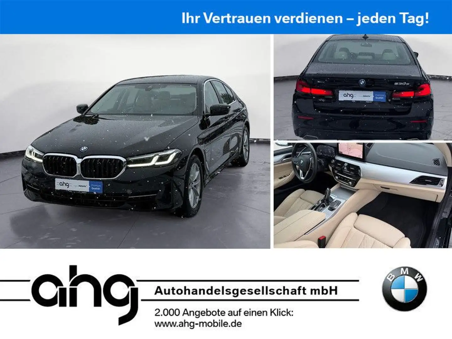 BMW 530 e xDrive Navi Kima Leder PDC AHK Harman K. DA Schwarz - 1