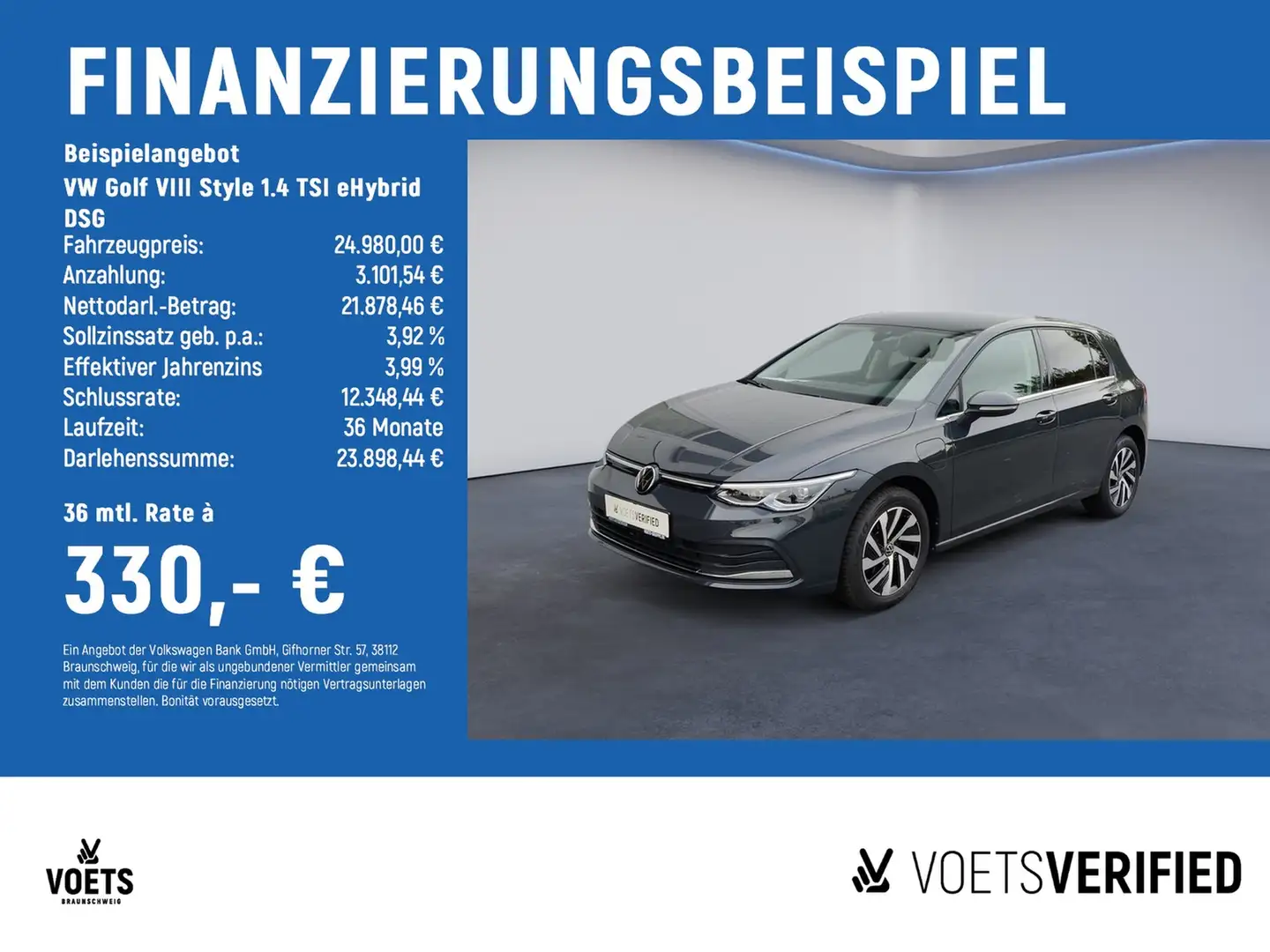 Volkswagen Golf VIII Style 1.4 TSI eHybrid DSG RearView+SHZ+App... Grau - 2