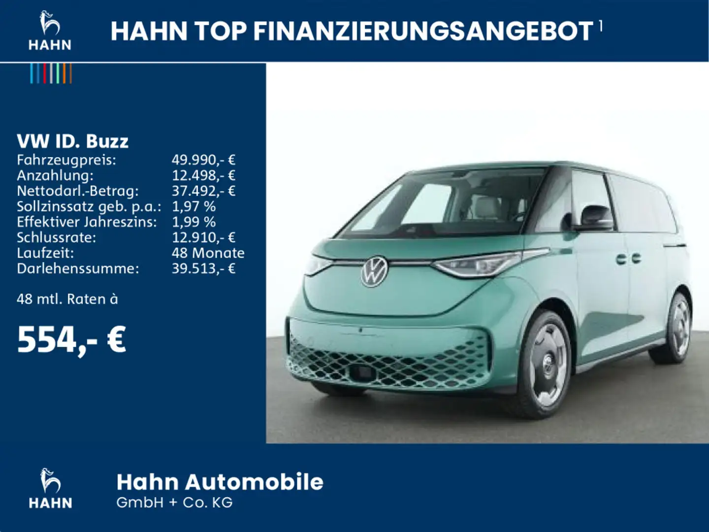 Volkswagen ID. Buzz Pro 150kW AHK AREA NAVI PARKASSIST Grün - 2