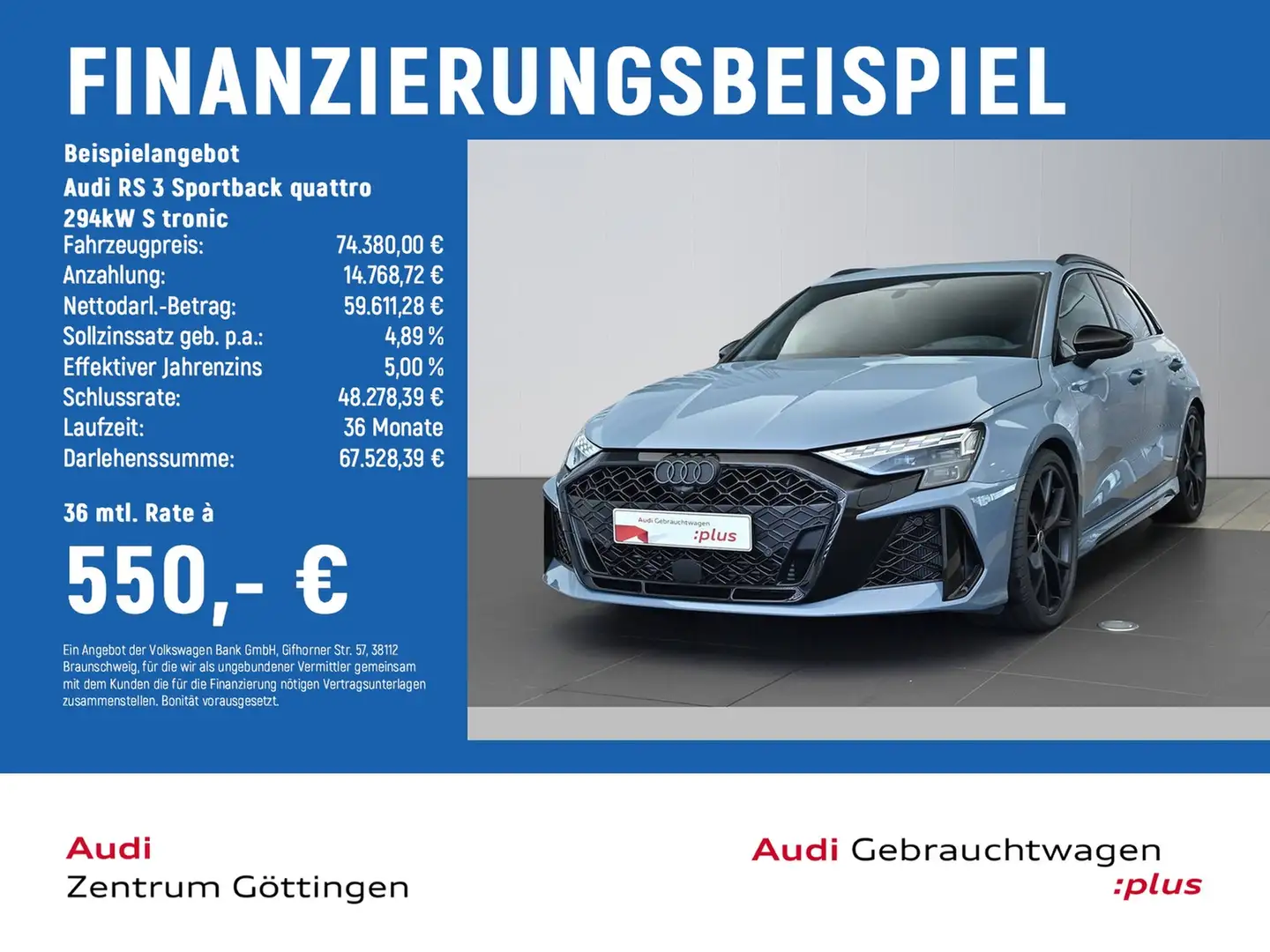 Audi RS3 RS 3 Sportback quattro 294kW S tronic MATRIX+ASG Gris - 2