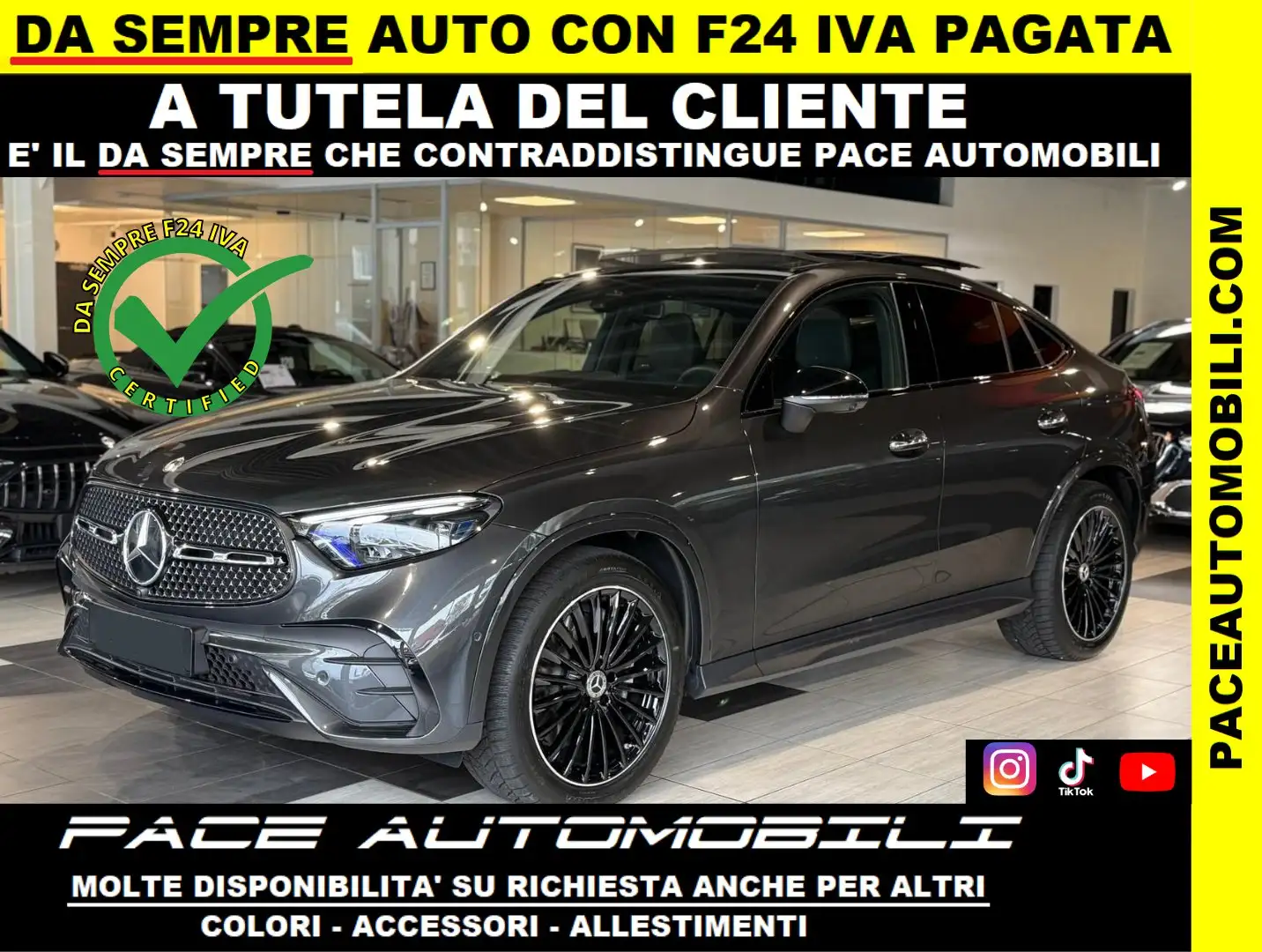 Mercedes-Benz GLC 300 4 MATIC AMG PREMIUM NIGHT BLACK PACK TETTO 20 PDC Grigio - 1