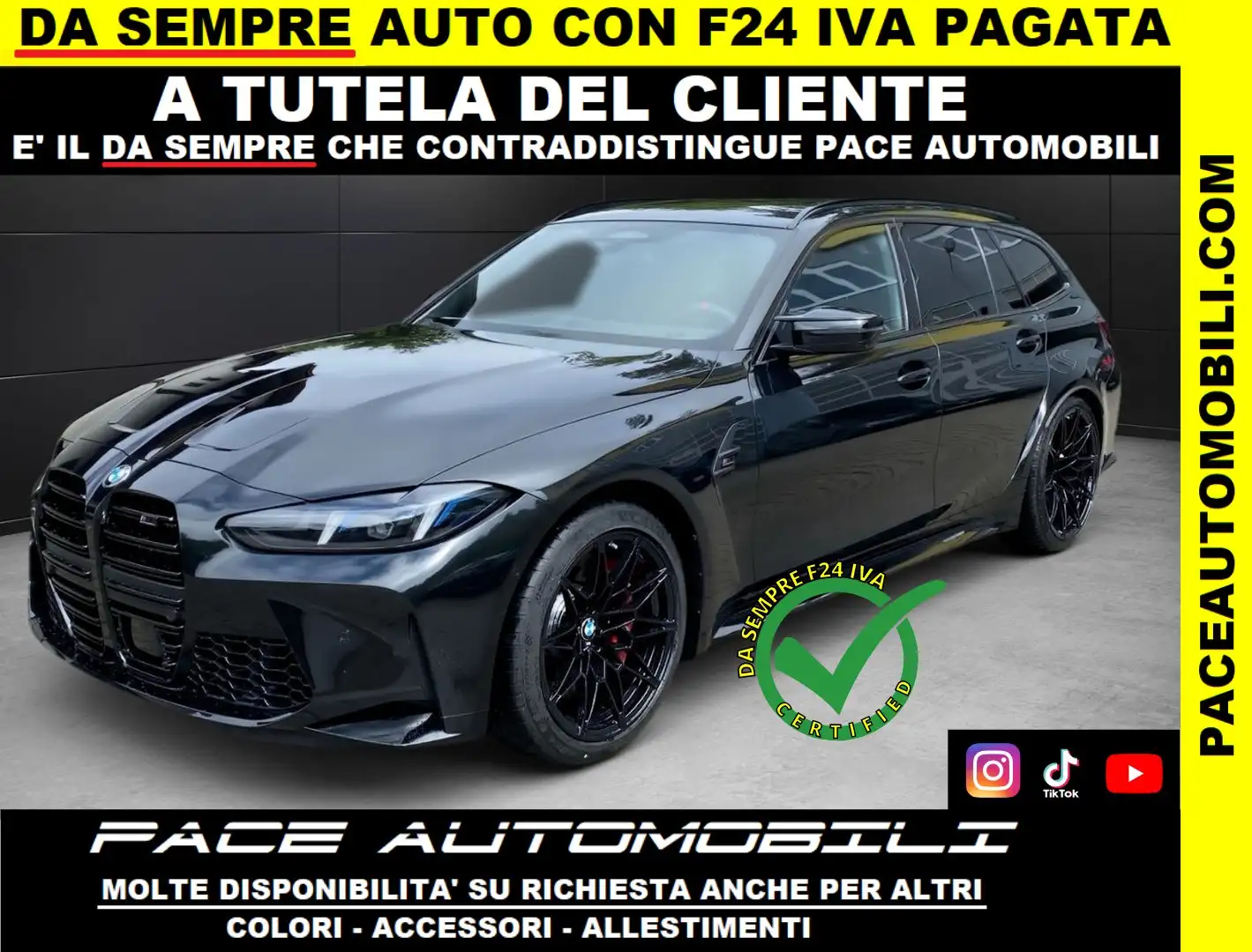 BMW M3 XDRIVE COMPETITION 530CV BLACK PACK NEW PELLE ACC Nero - 1