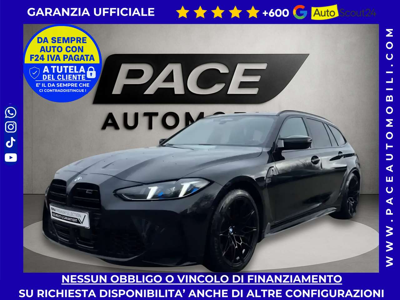 BMW M3 XDRIVE COMPETITION 530CV BLACK PACK NEW PELLE ACC