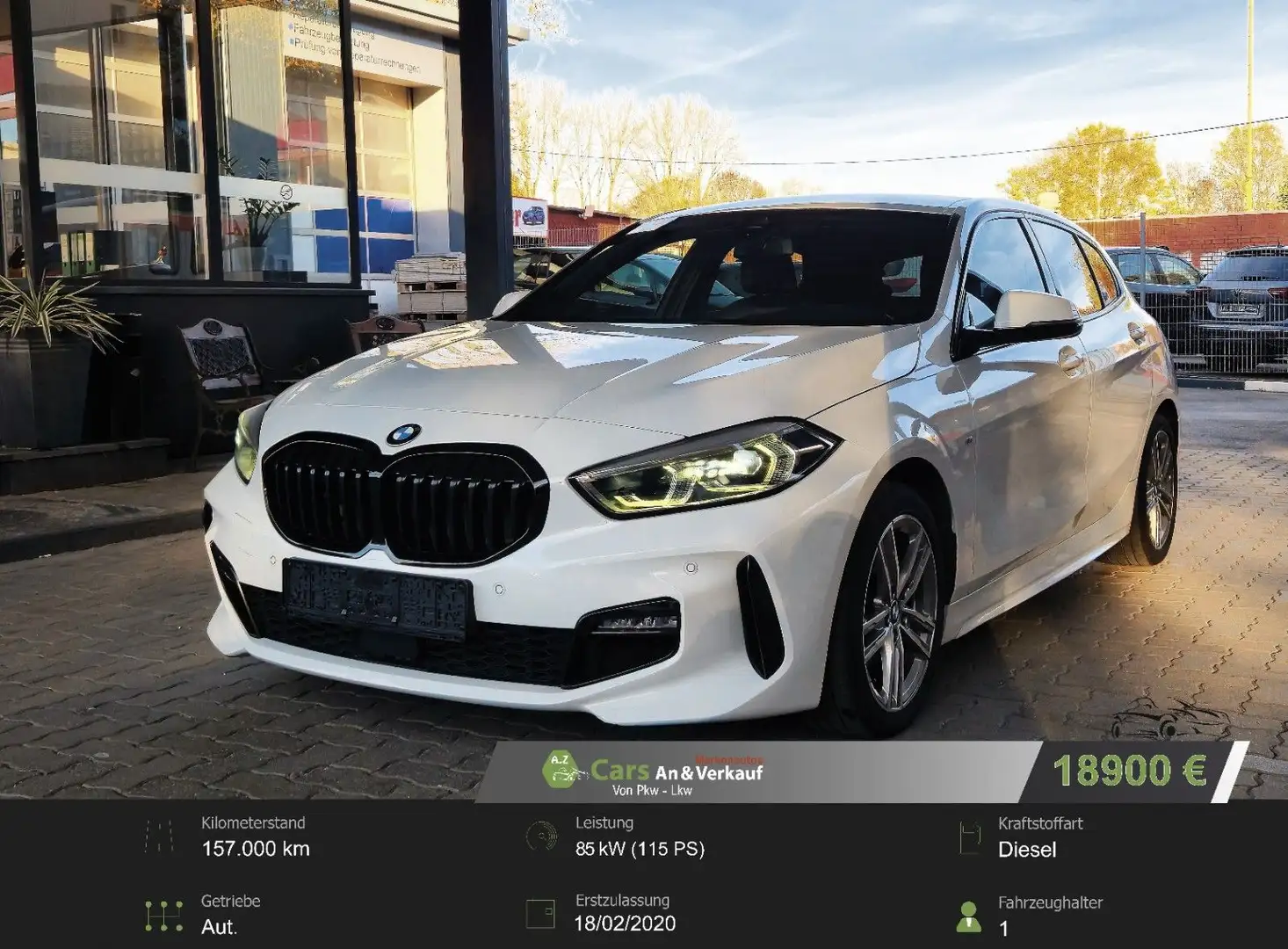 BMW 116 d/M Sport/LED/1,5 Ltr./- 85 kW/6d-TEMP/Leder Blanc - 1
