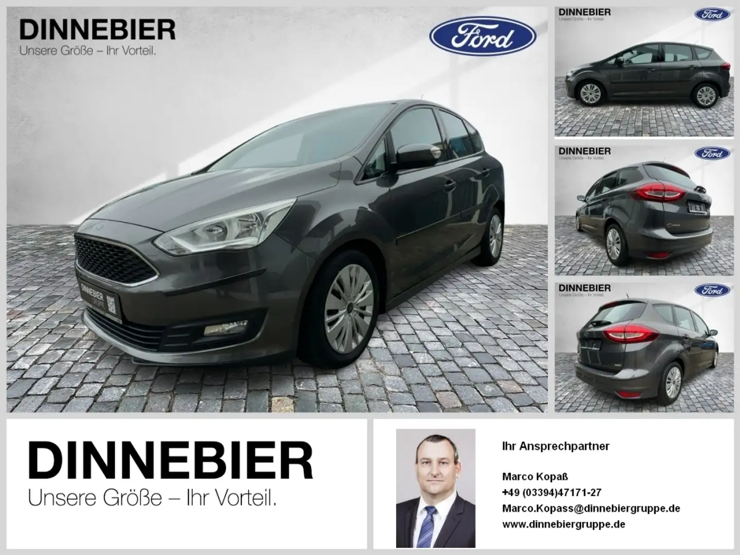 Ford C-Max Trend /Start/Stopp 1.5 EcoBoost-Klima-Allwetterrei Grau - 1