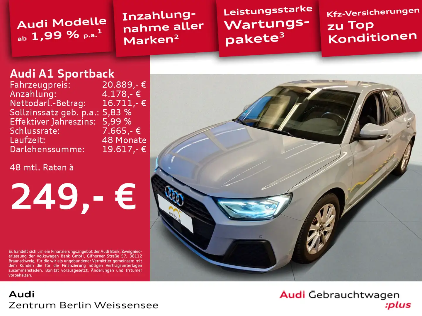 Audi A1 25 TFSI S-TRO*LED*GJR*NAVI*GRA*PDC* Grau - 1