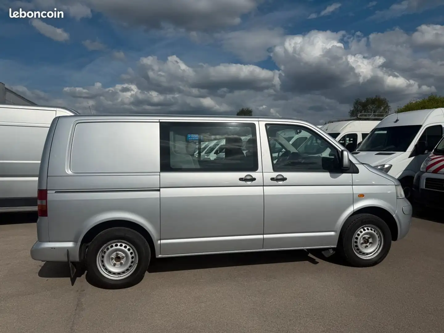 Volkswagen Transporter 2.5 tdi 130cv 5places Double cab L1H1 Clim 1ere Ma Gris - 2
