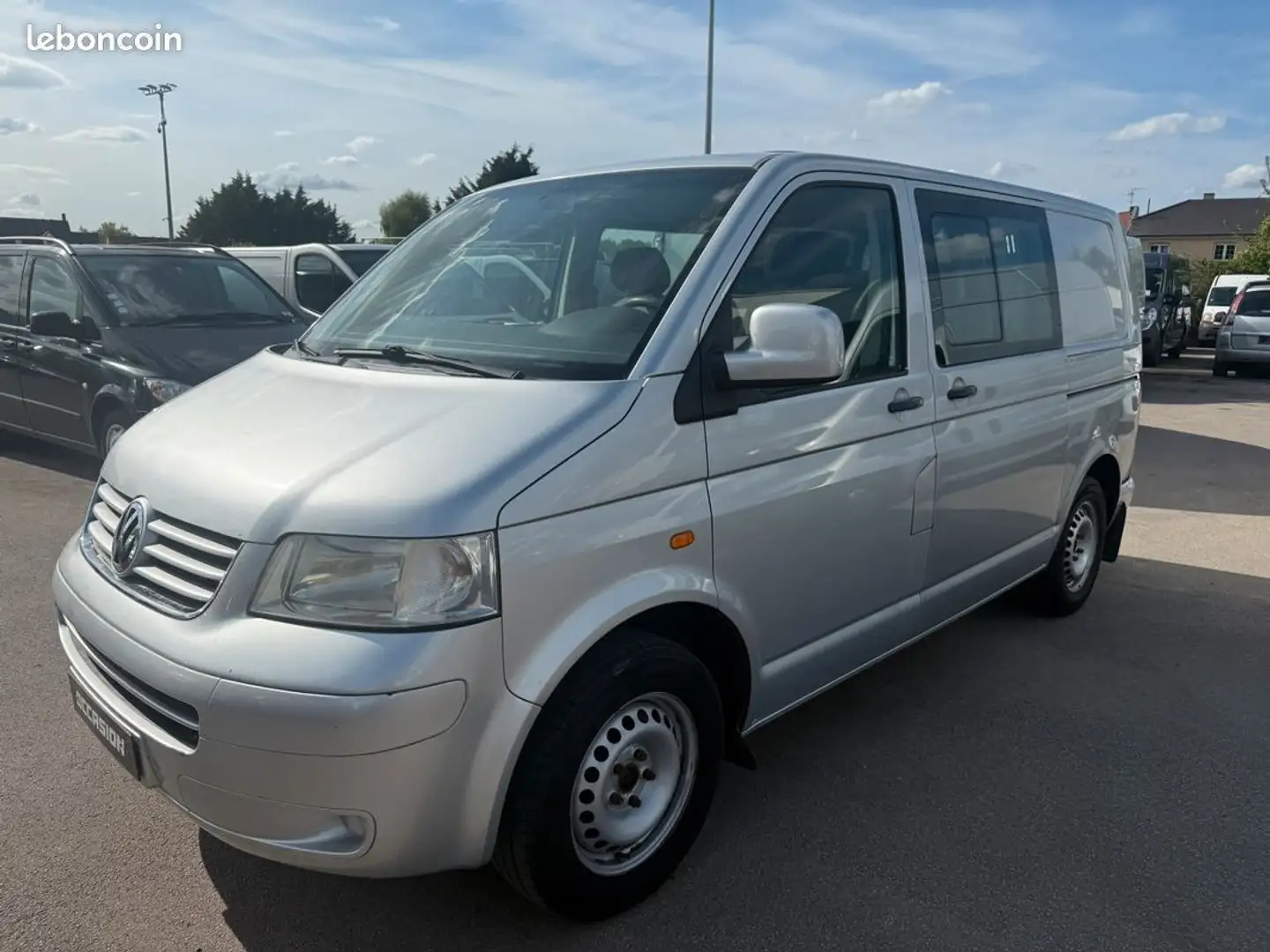 Volkswagen Transporter 2.5 tdi 130cv 5places Double cab L1H1 Clim 1ere Ma Gris - 1