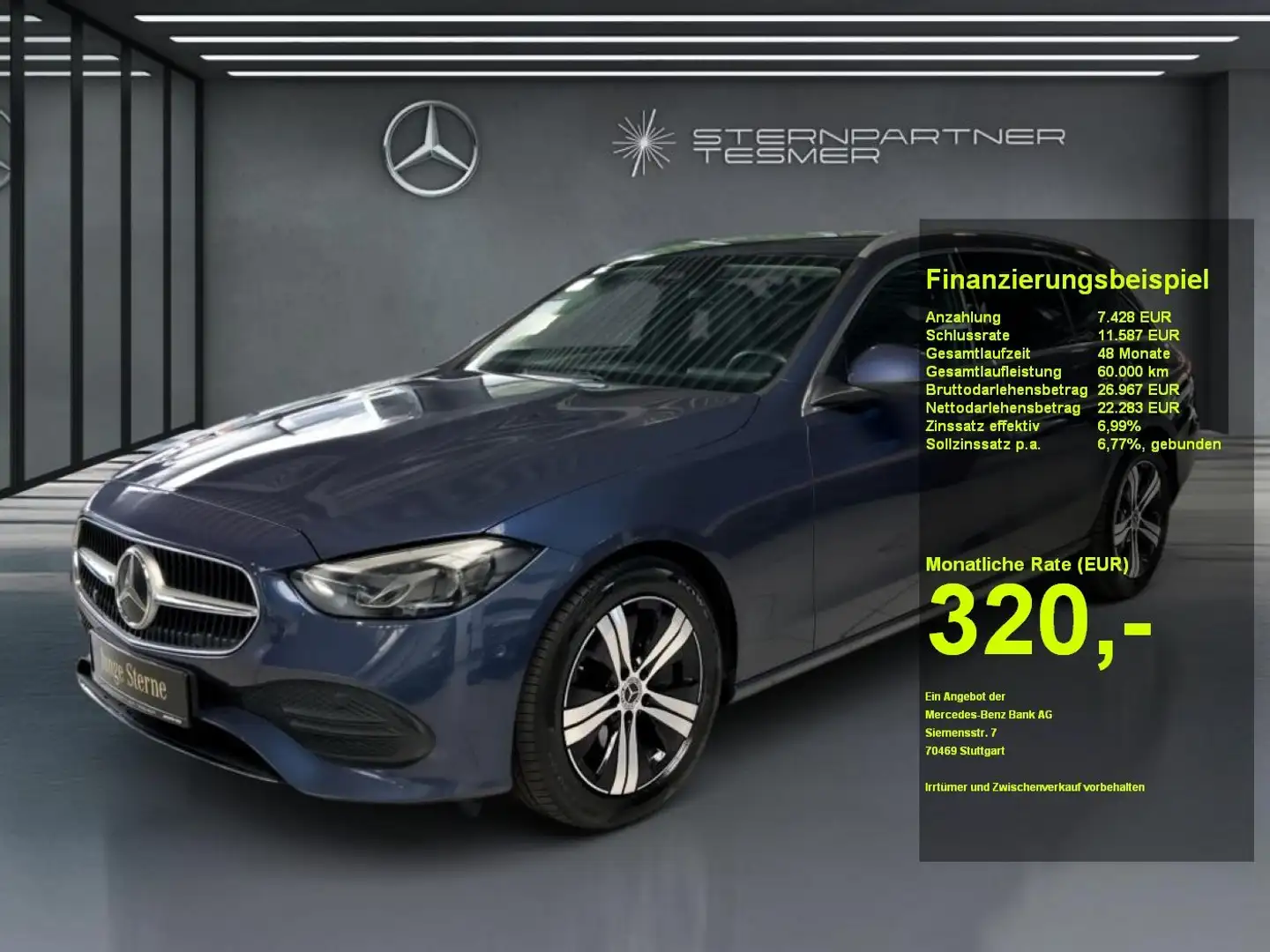 Mercedes-Benz C 220 d 4M T +Avantgarde+StHz+KAMERA+Ambiente Blau - 1
