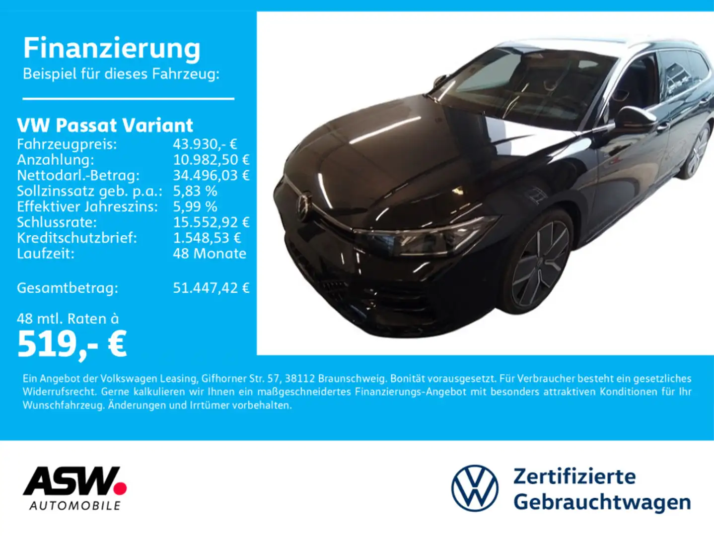 Volkswagen Passat Variant R-Line 2,0 TDI DSG LED NAVI AHK Schwarz - 1