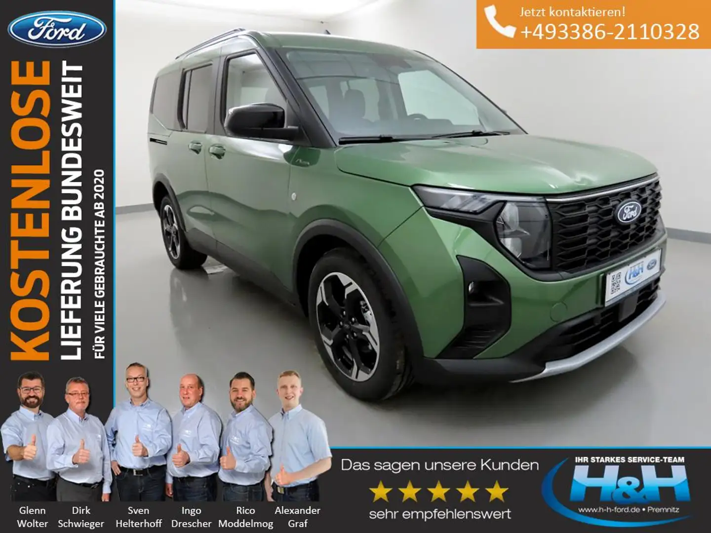 Ford Tourneo Courier 1.0 EcoB Active ACC+Winterpaket Grün - 1