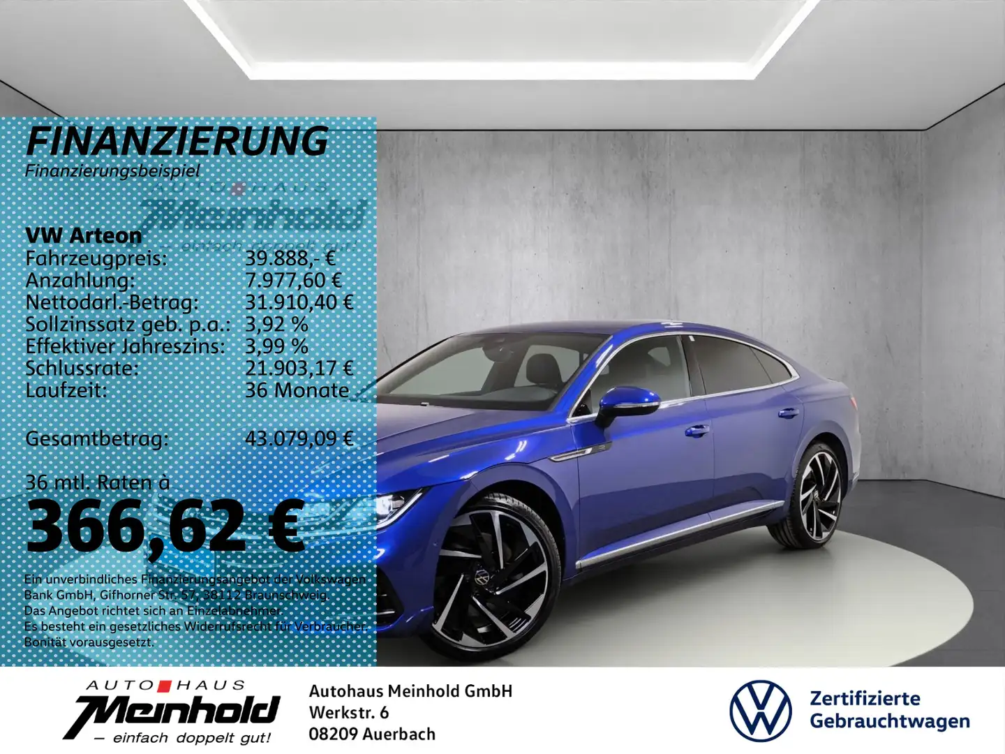 Volkswagen Arteon 2.0 TSI DSG 4M R-Line, Standh., Kamera Bleu - 1