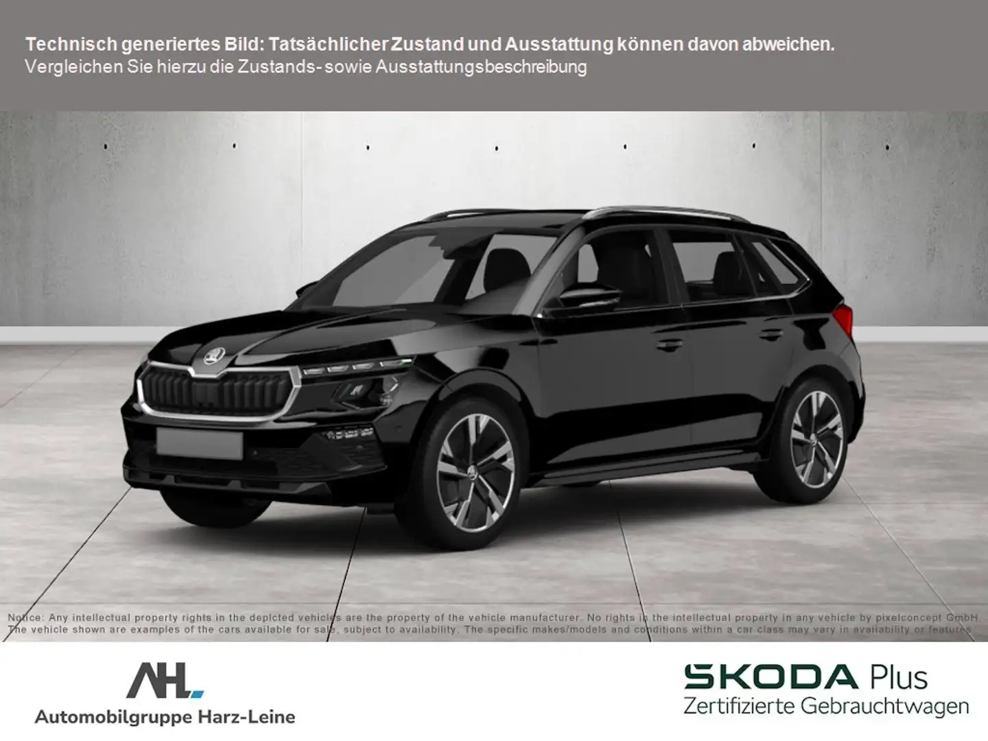 Skoda Kamiq 1.0 TSI Tour DSG AHK Navi ACC LED RFK Optik schwar Schwarz - 1
