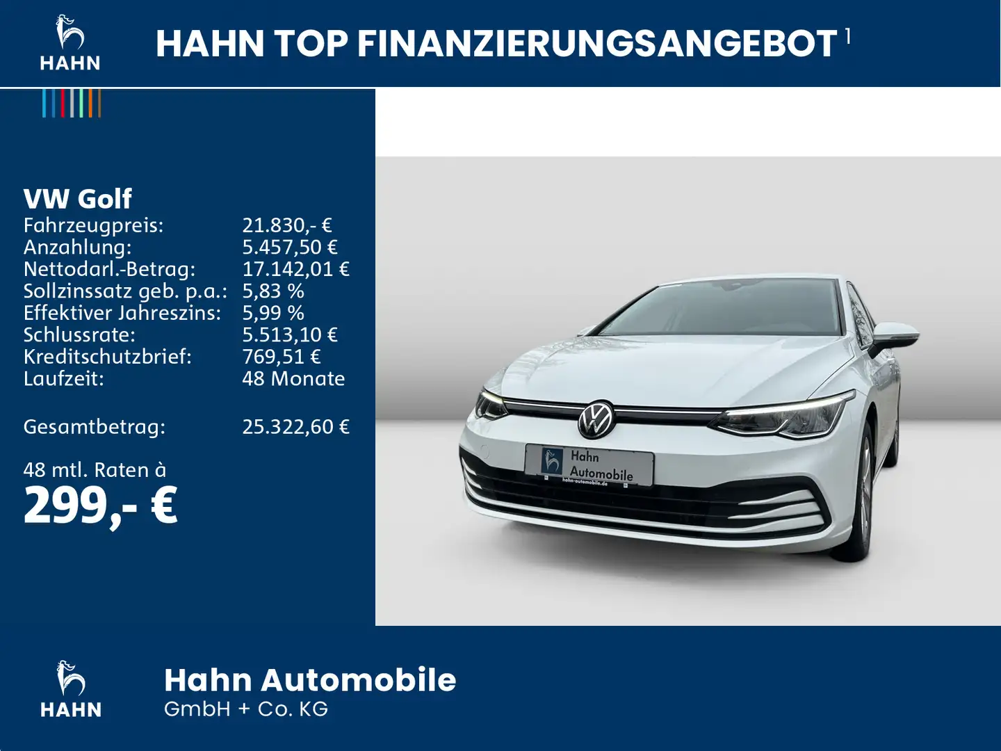 Volkswagen Golf VIII 1.5TSI Life NAVI CAM ACC Sitzh App Weiß - 2