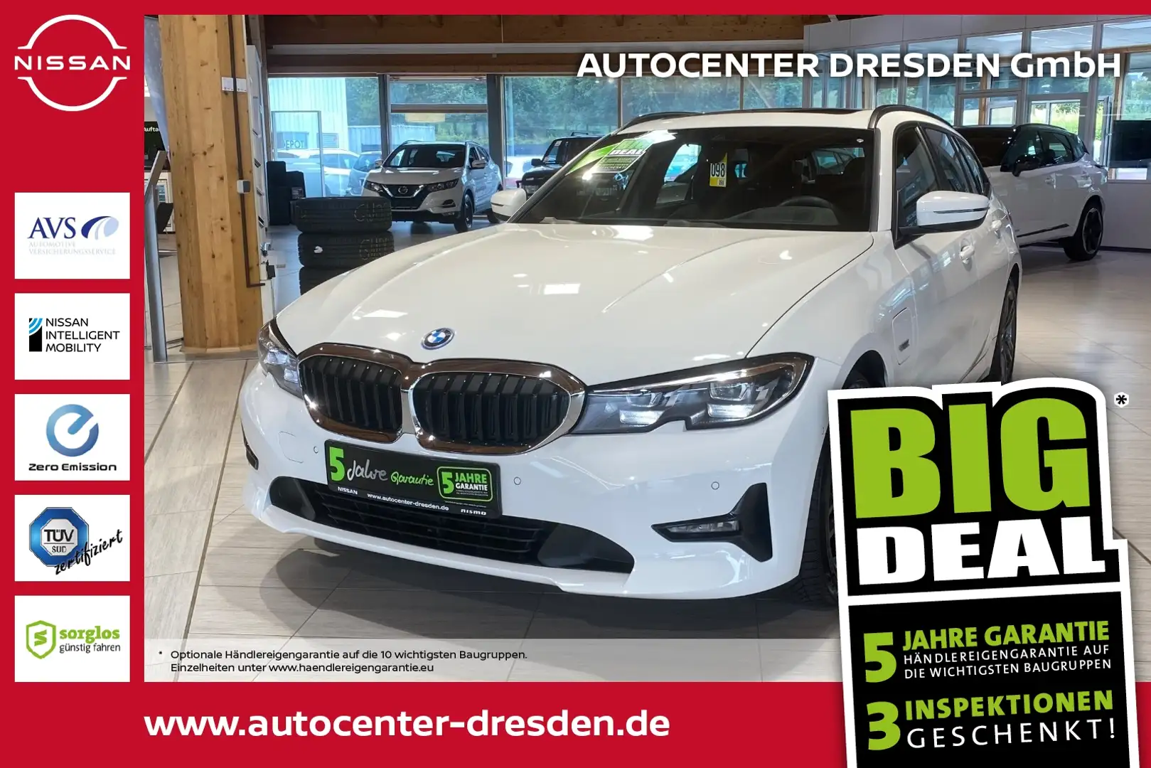 BMW 330 e Touring Advantage Pano Kam Navi Parkass LED Blanc - 1