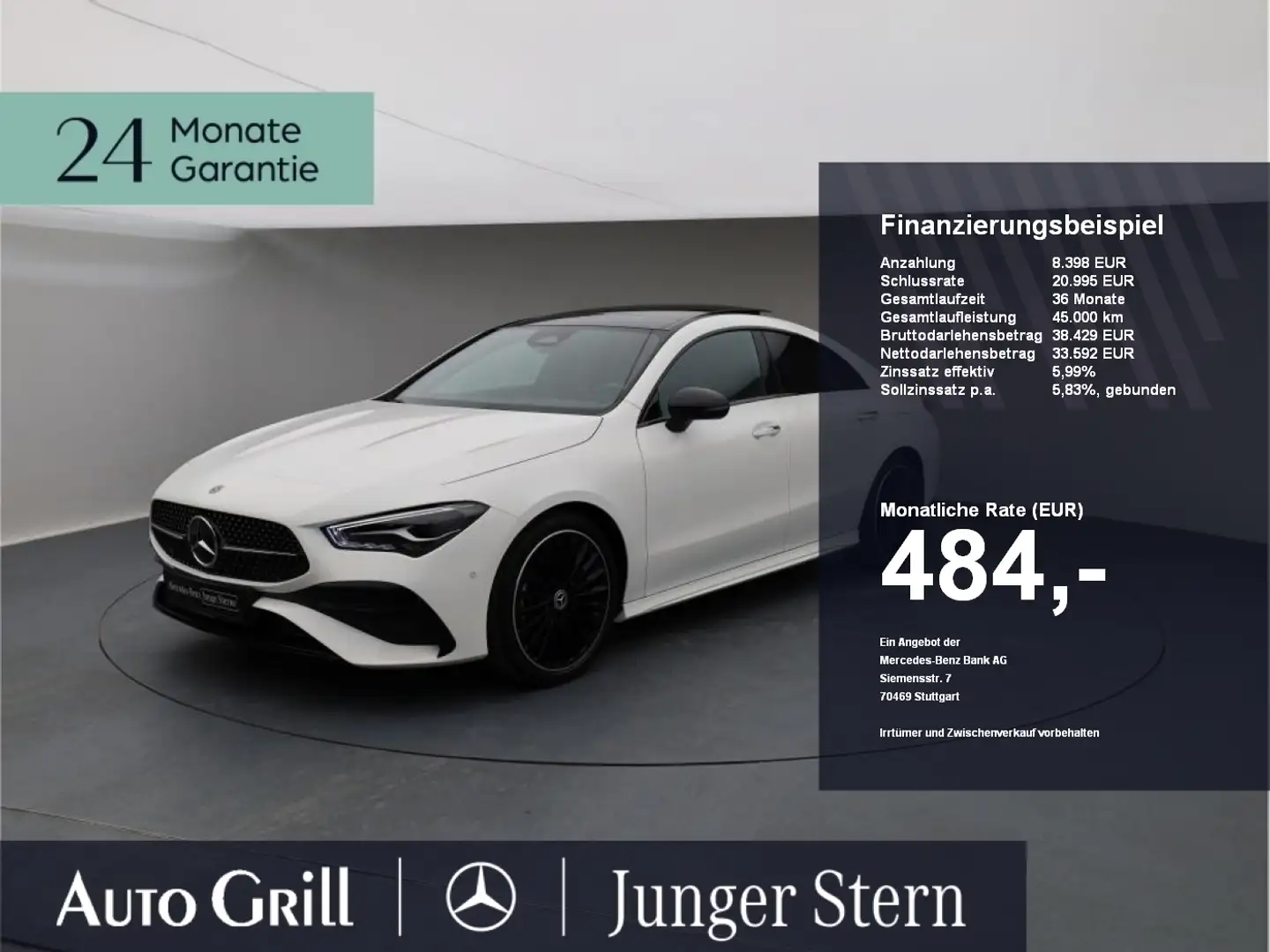 Mercedes-Benz CLA 200 AMG Night 19z Pano DistronicOD KeyGO AHK Weiß - 1