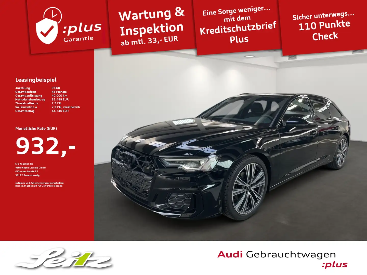 Audi A6 Avant 40 TDI quattro S line *AHK*MATRIX*NAVI*KAMER Schwarz - 1