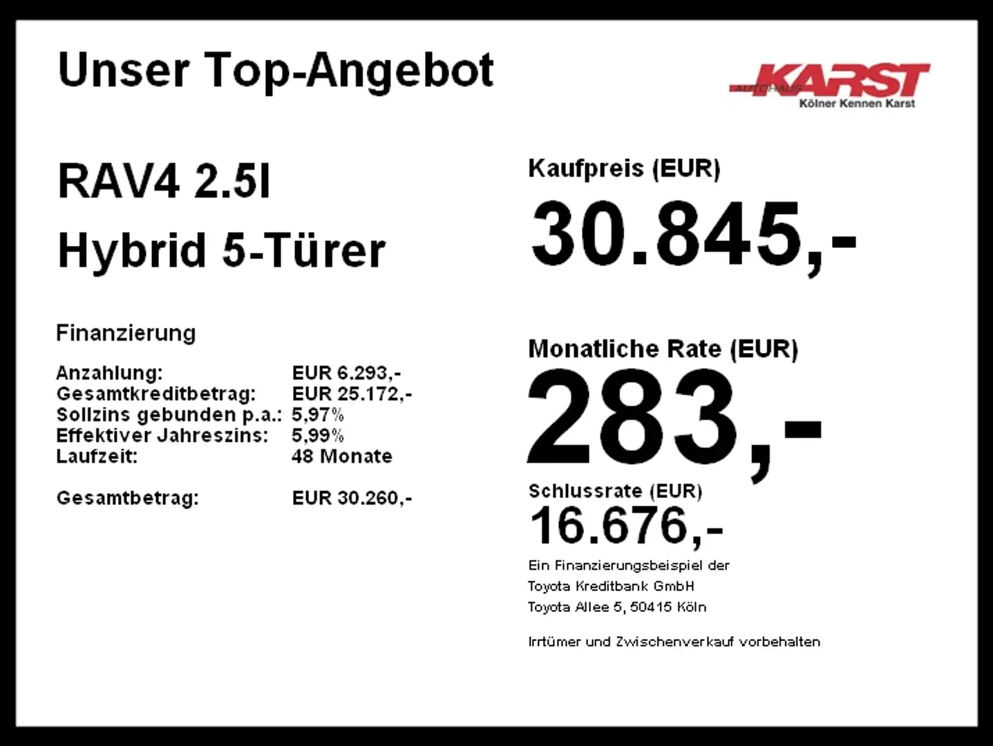 Toyota RAV 4 RAV4 2.5l Hybrid 5-Türer Automatik PDC v+h SHZ Grijs - 2