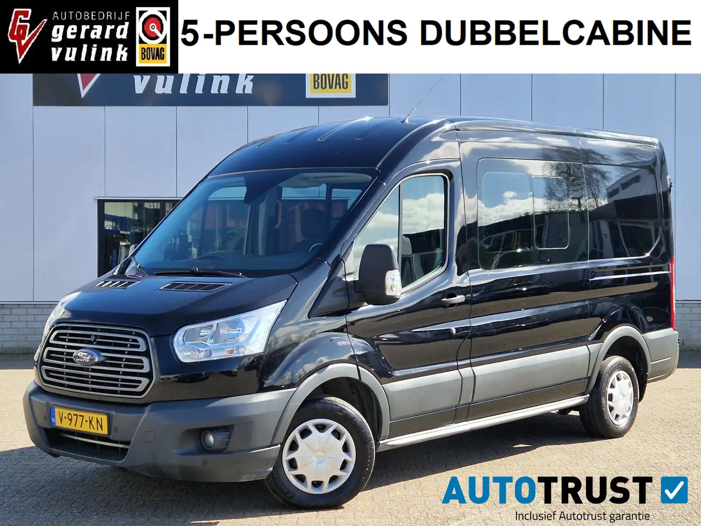 Ford Transit 2.0 TDCI L2H2 5-PERS DUBBEL CABINE PDC CRUISE Zwart - 1