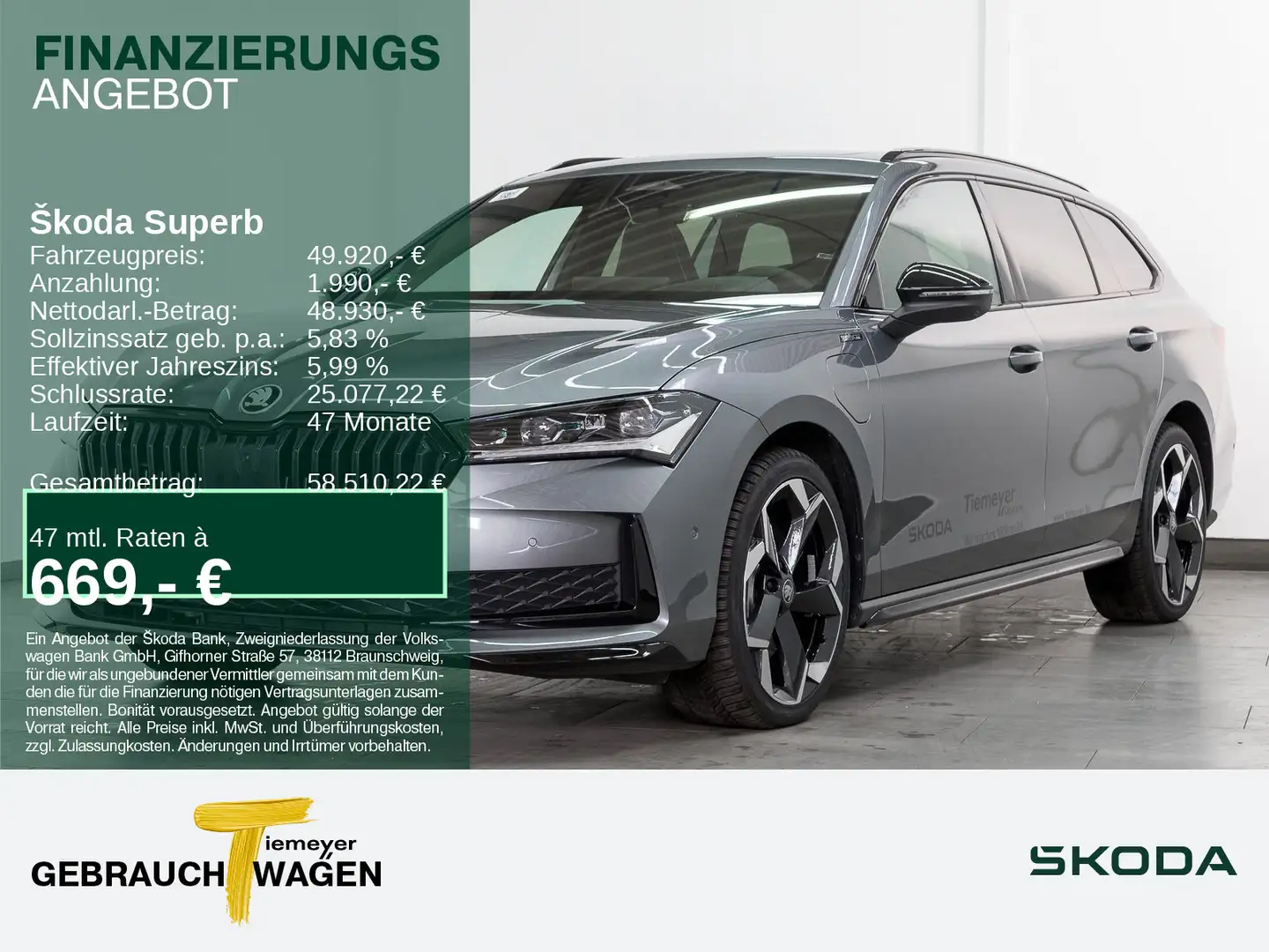 Skoda Superb Combi 1.5 TSI iV DSG Sportline AHK Navi P Grau - 1