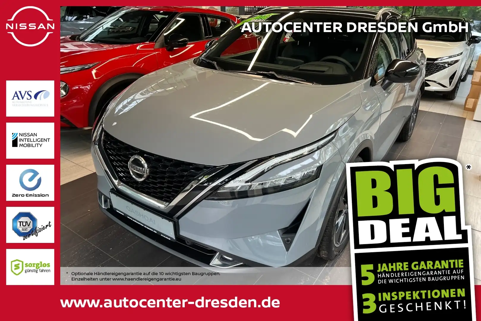 Nissan Qashqai 1.3 DIG-T MHEV Tekna Kam Pano Navi ACC Gris - 1
