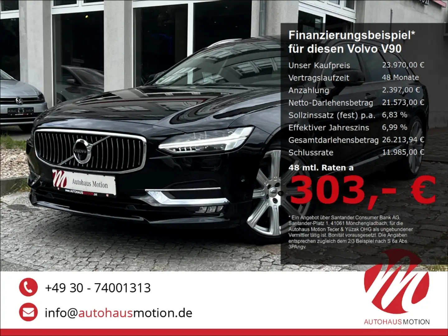 Volvo V90 Kombi Inscription AWD D5 LED HUD B&W PANO 360° Black - 1